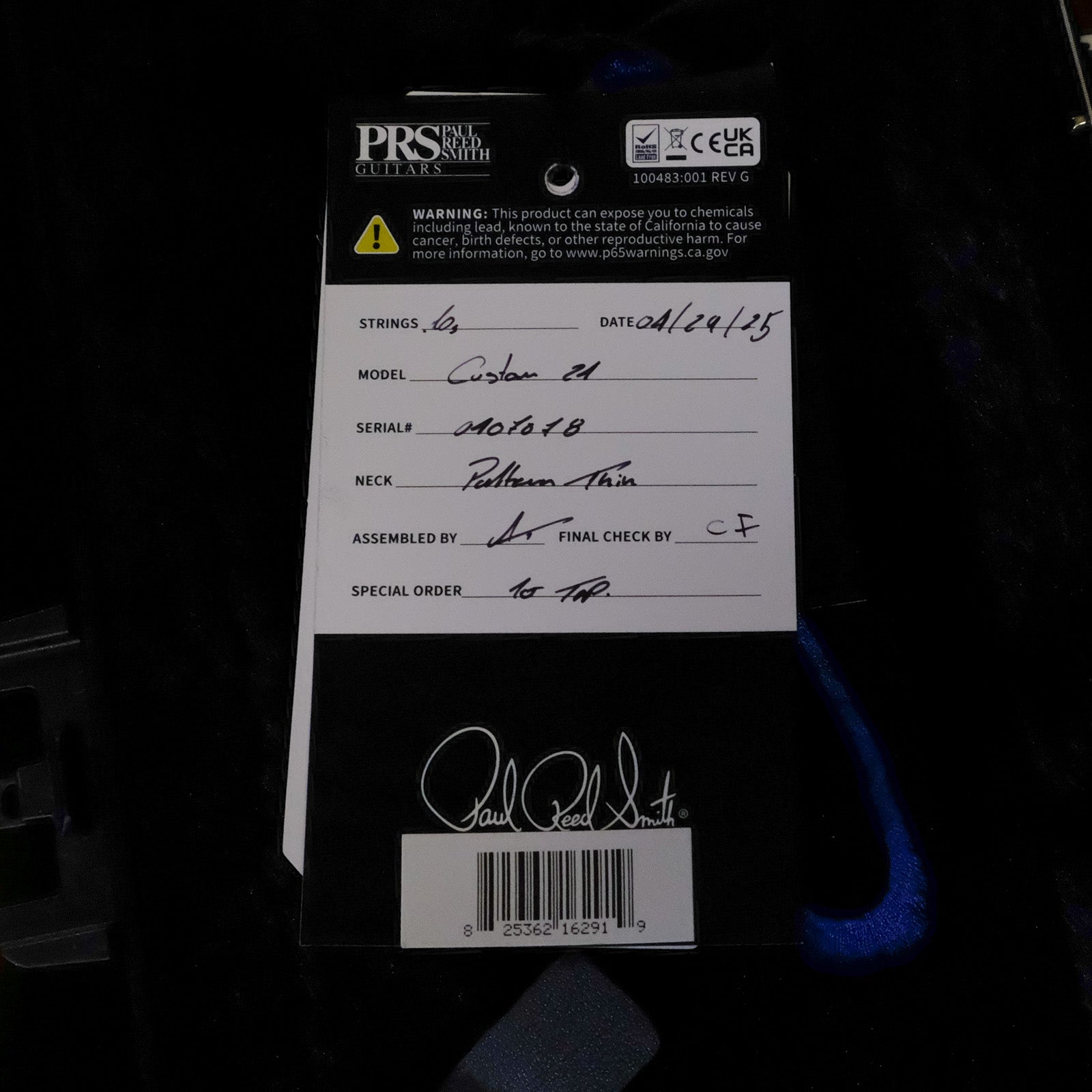 PRS Custom 24 - Cobalt Smokeburst 10 Top