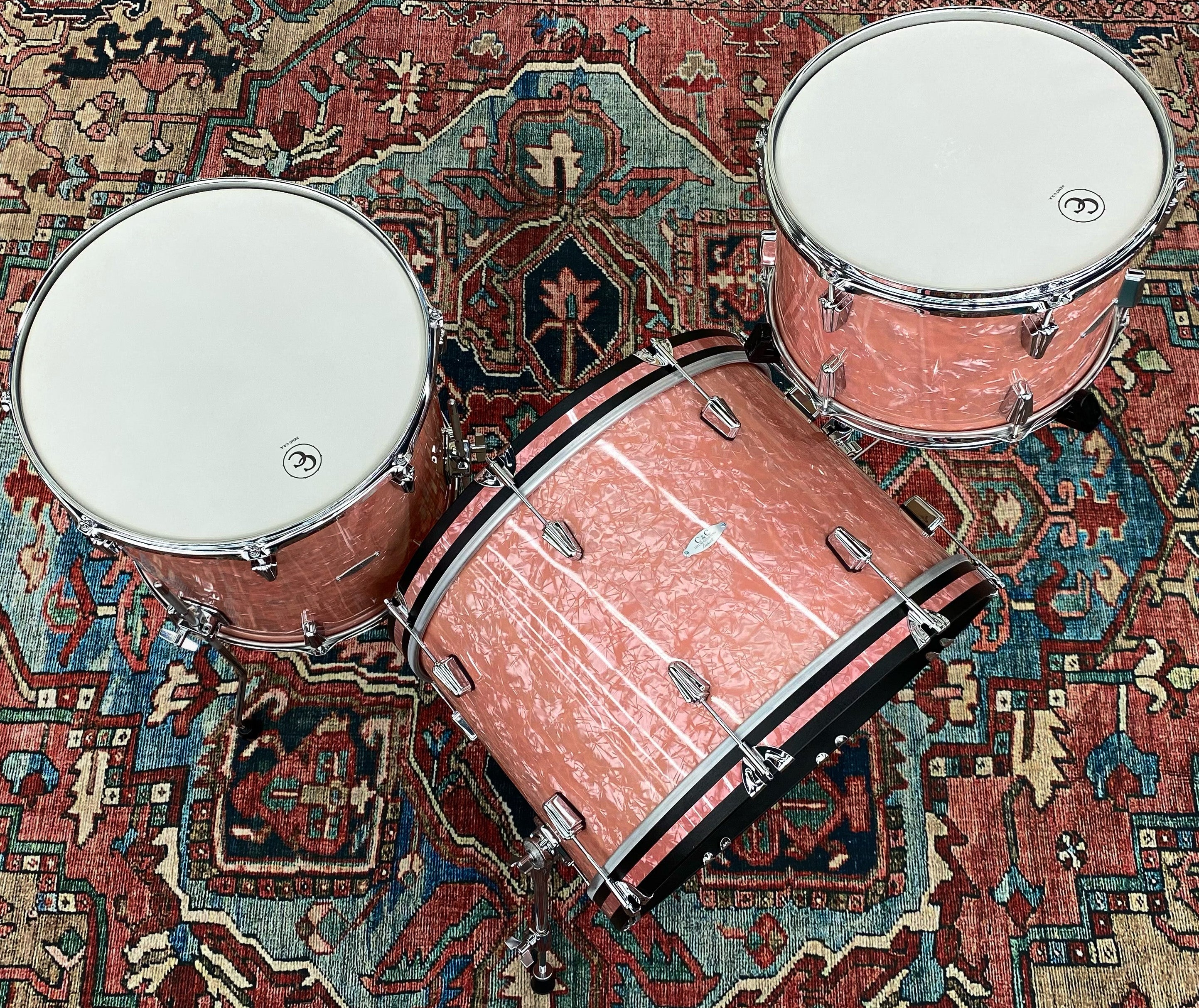C&C Drum Co 12th & Vine Maple/Poplar/Maple Big Beat 3pc Shell Pack - Rose Marine Pearl - Palen Music