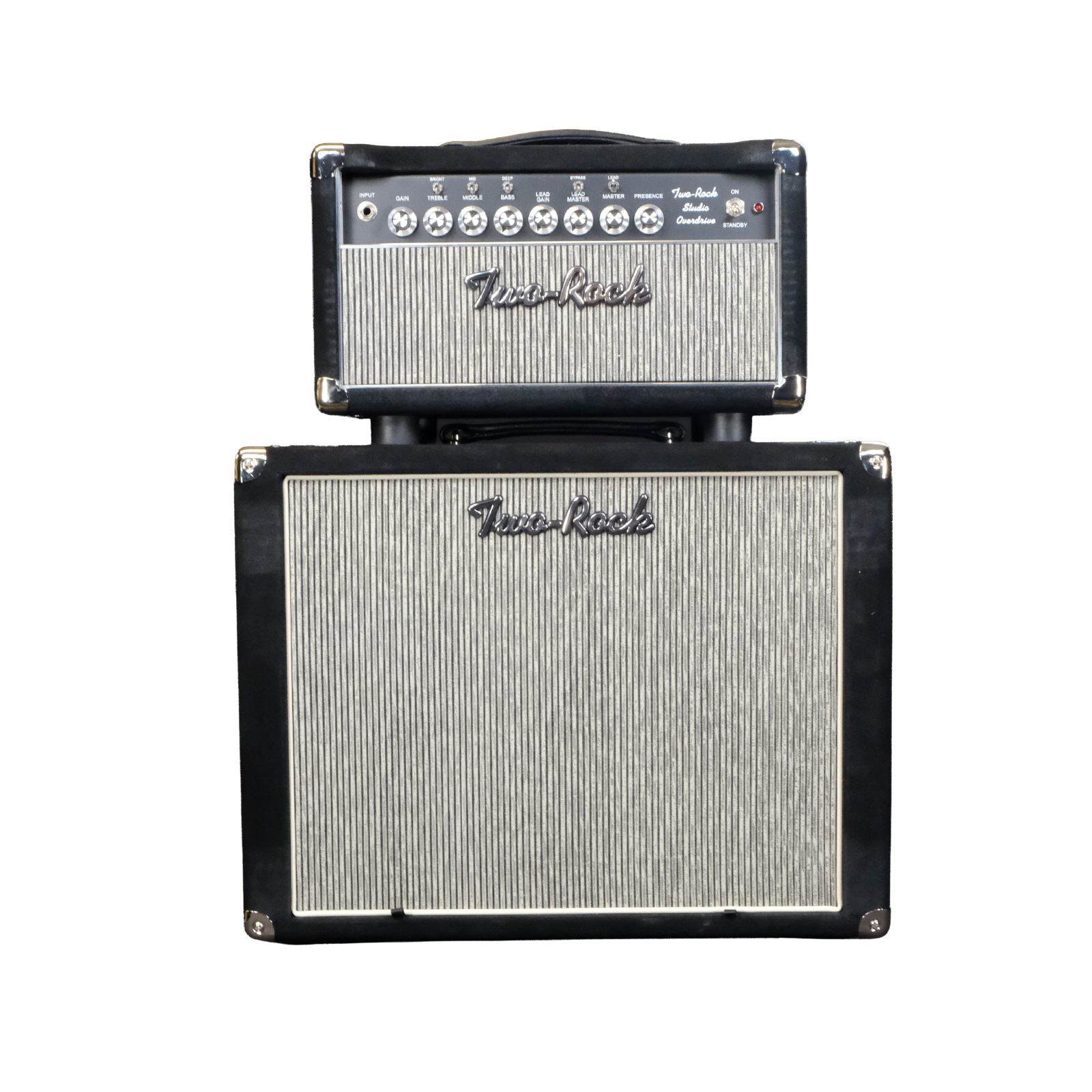 Two-Rock Studio Overdrive Head and 1 x 12 Cab - Black Suede with Grey Pinstripe