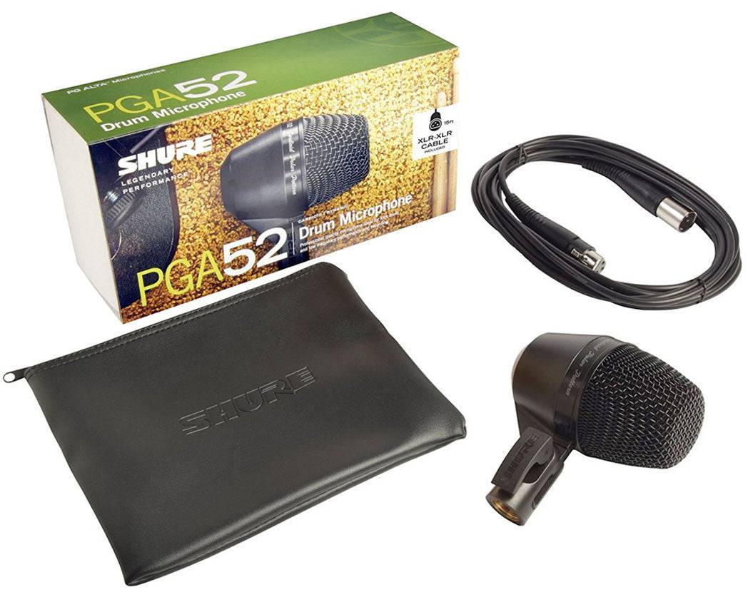 Shure PGA52 Dynamic Kick Drum Microphone w/ XLR Cable - Palen Music