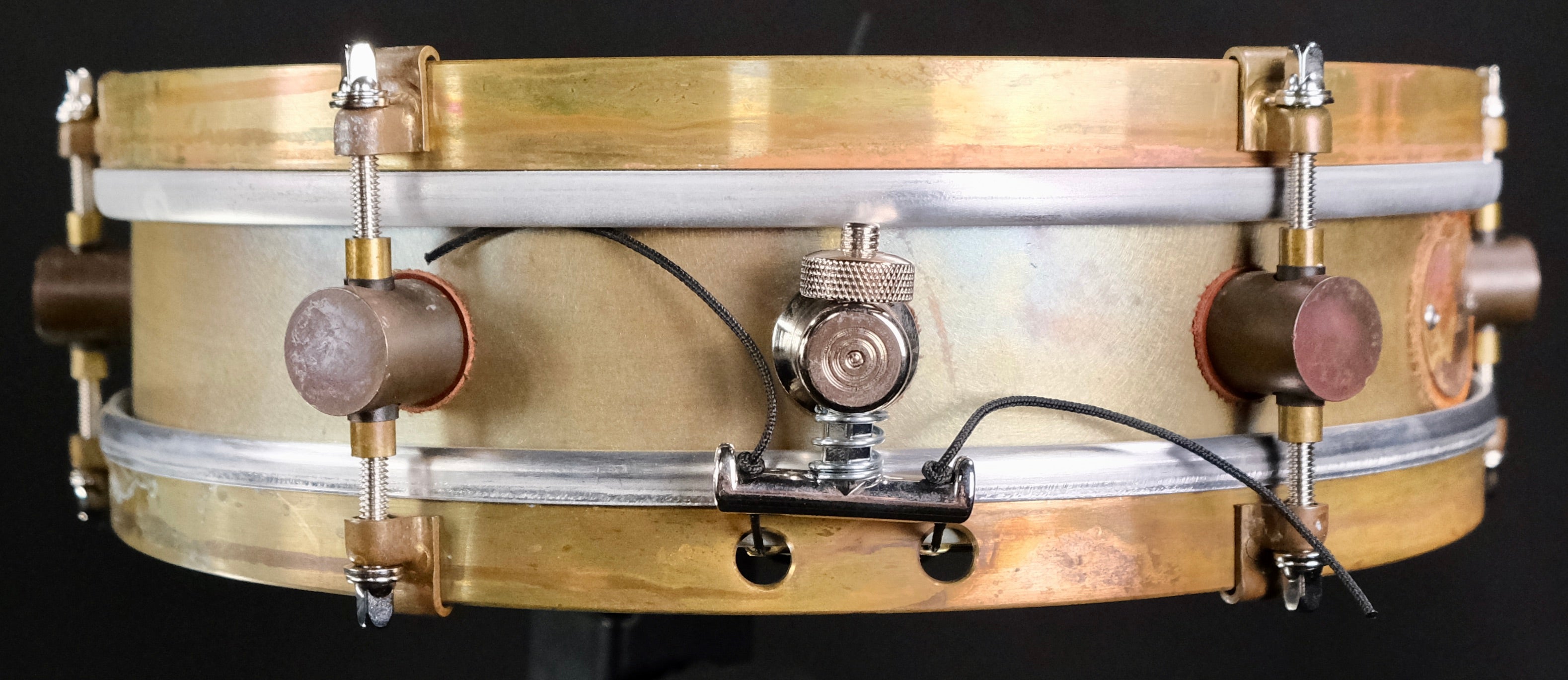 A&F Drum Company Rude Boy Snare Drum - 3-inch x 12-inch - Raw Brass - Palen Music