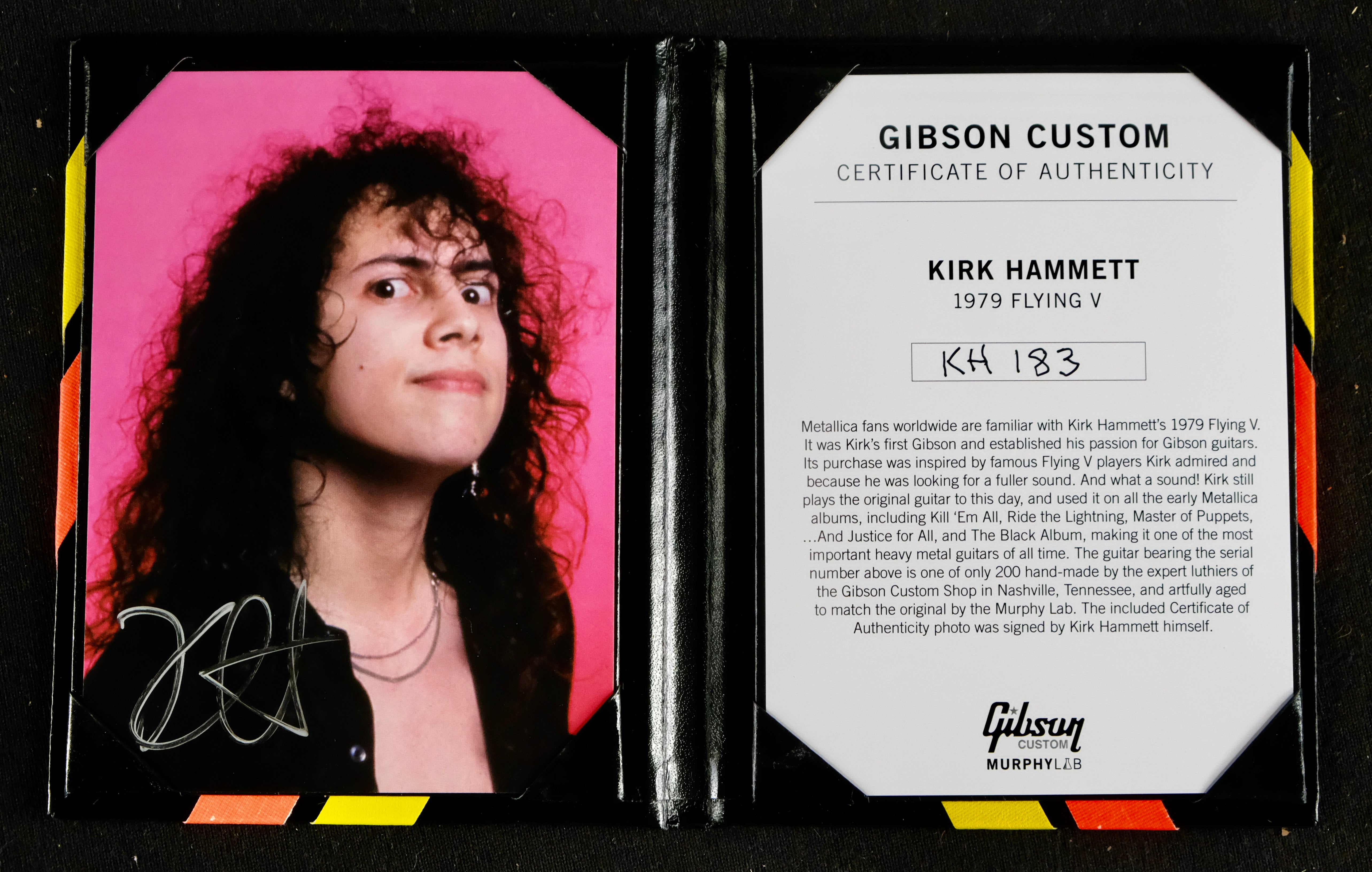 Gibson Custom Shop Kirk Hammett 1979 Flying V - Ebony - Palen Music