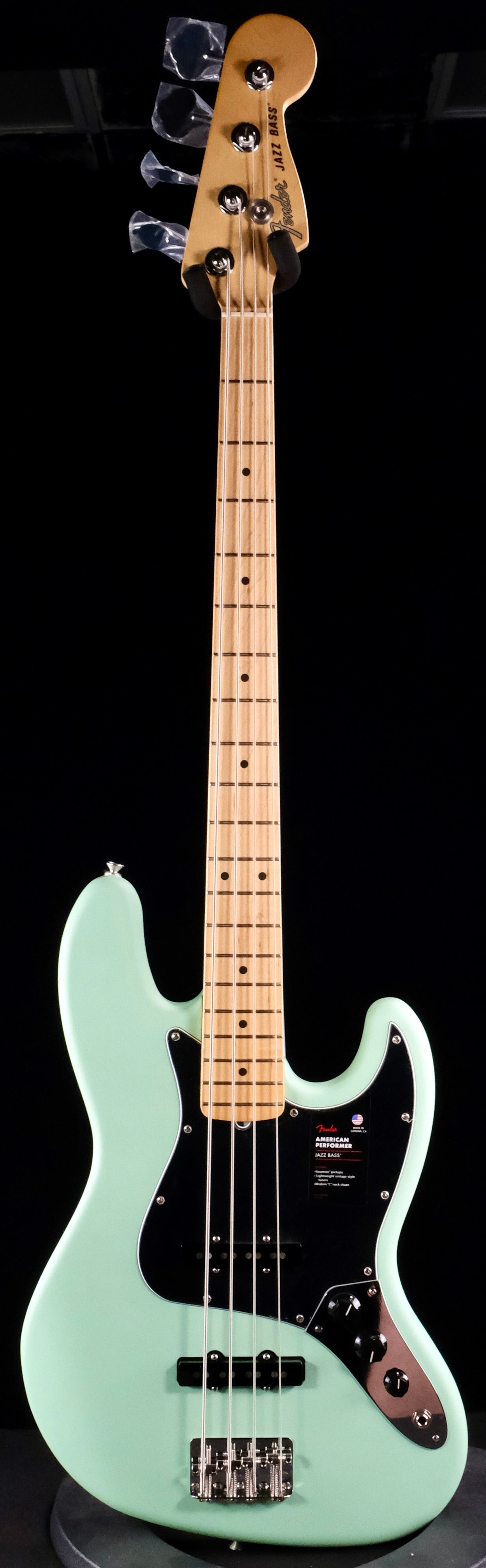 Fender American Performer Jazz Bass - Satin Surf Green with Maple Fingerboard - Palen Music