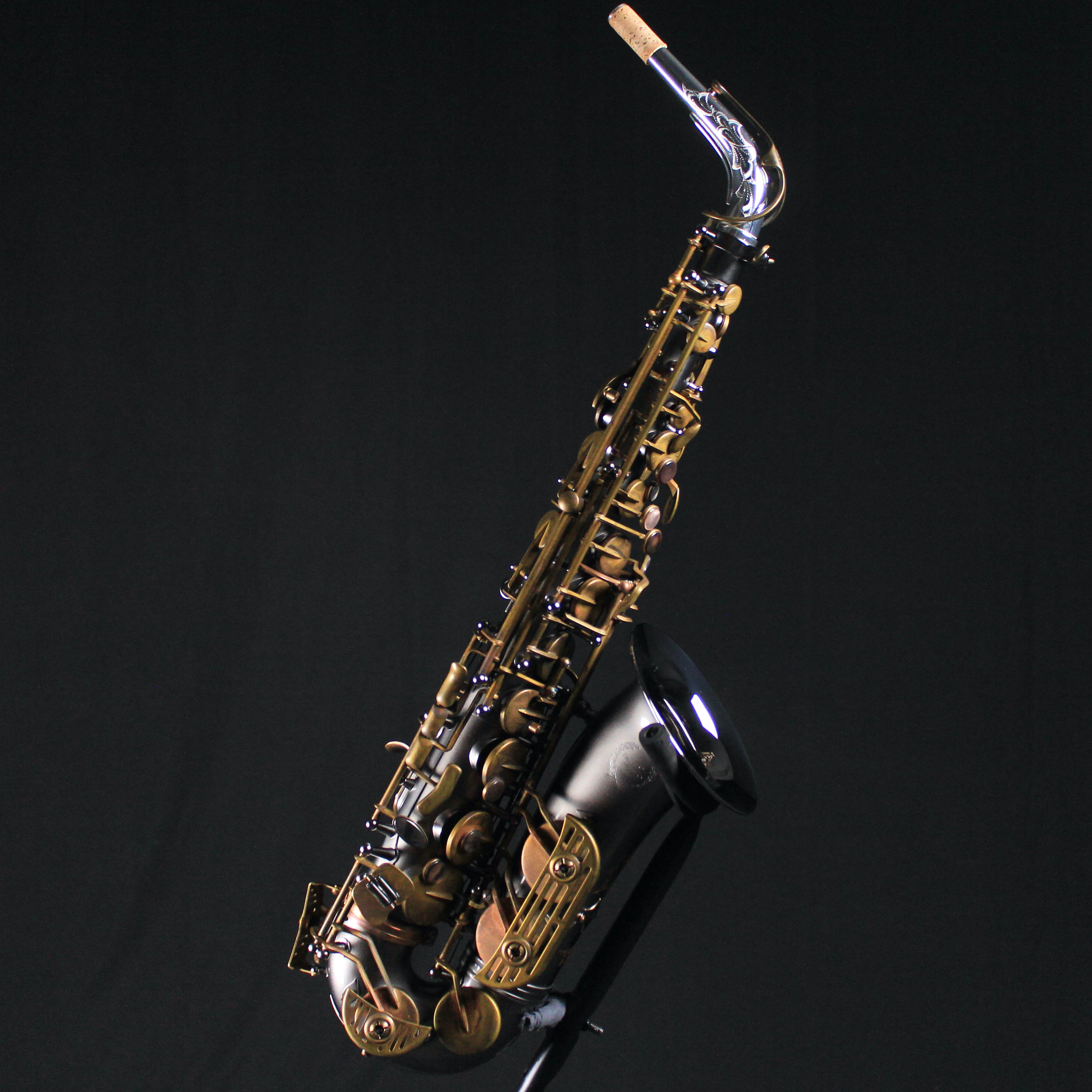 Sax Dakota XR Series Pro Alto Saxophone - SDAXR42 - Black Onyx Finish w/Bronze - Palen Music