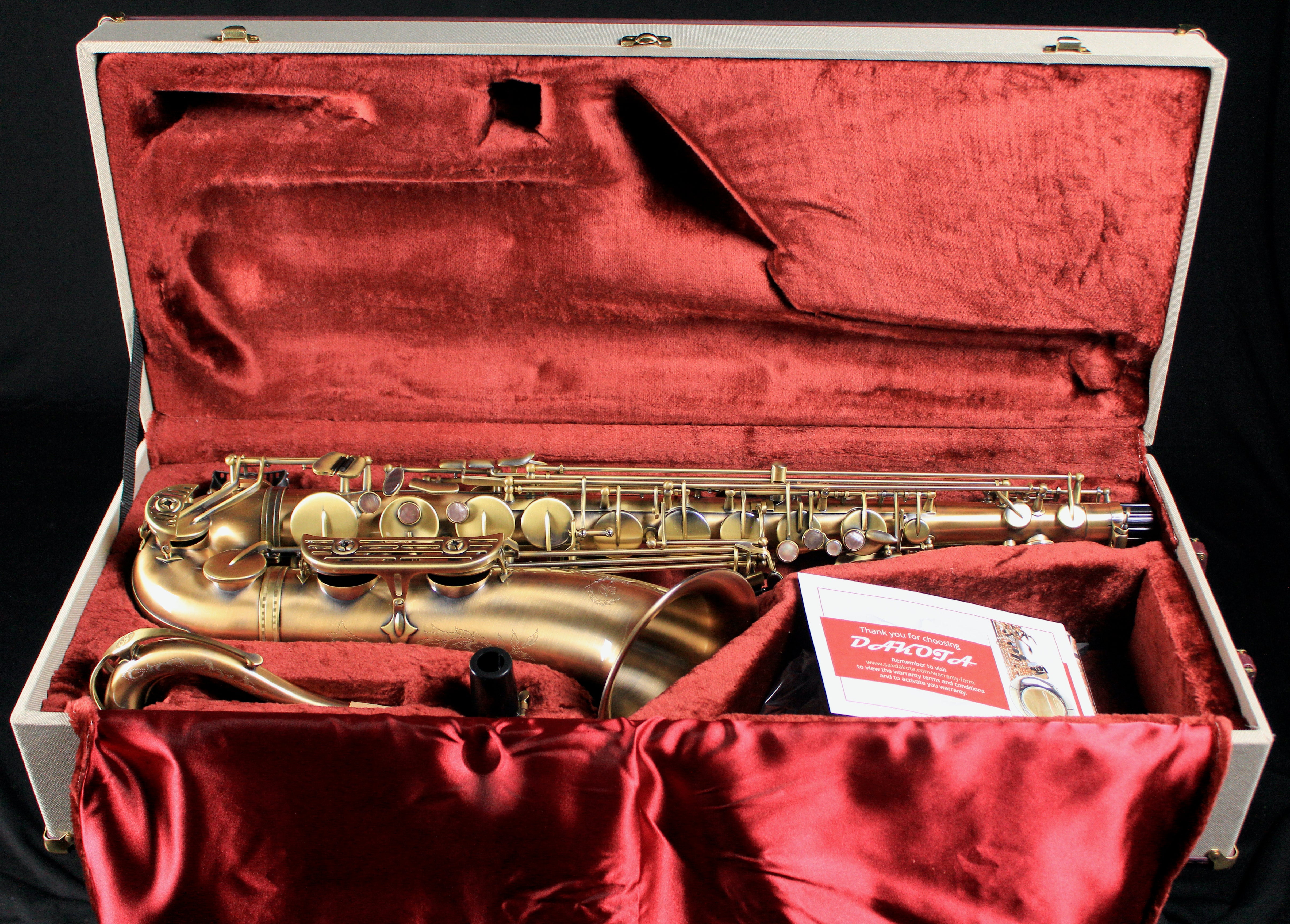 Sax Dakota XG Series Pro Tenor Saxophone - SDTXG505 - Hand Burnished Antique Finish - Palen Music