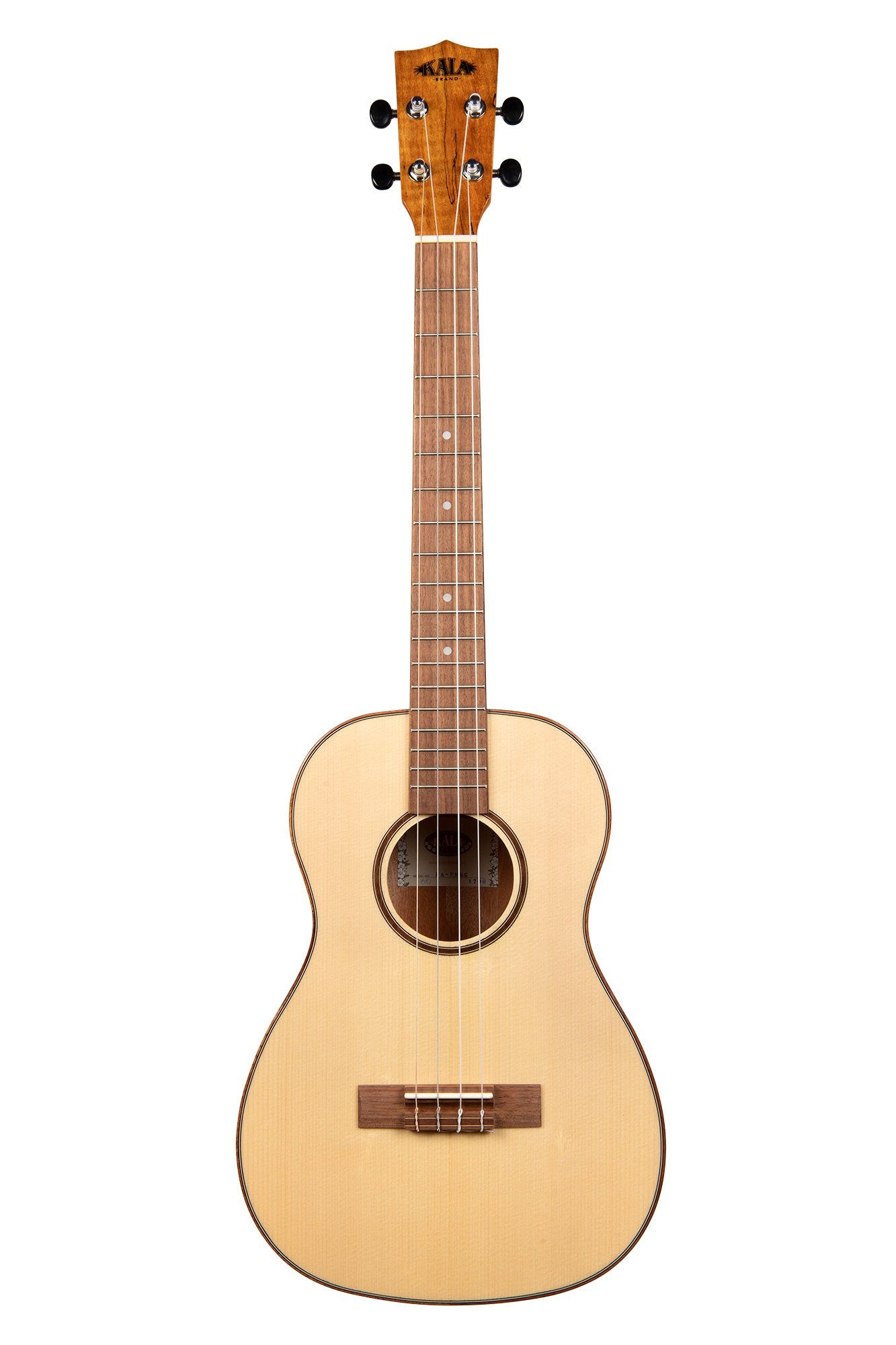 Kala KA-FMBG Solid Spruce Flame Maple Baritone Ukulele - Palen Music