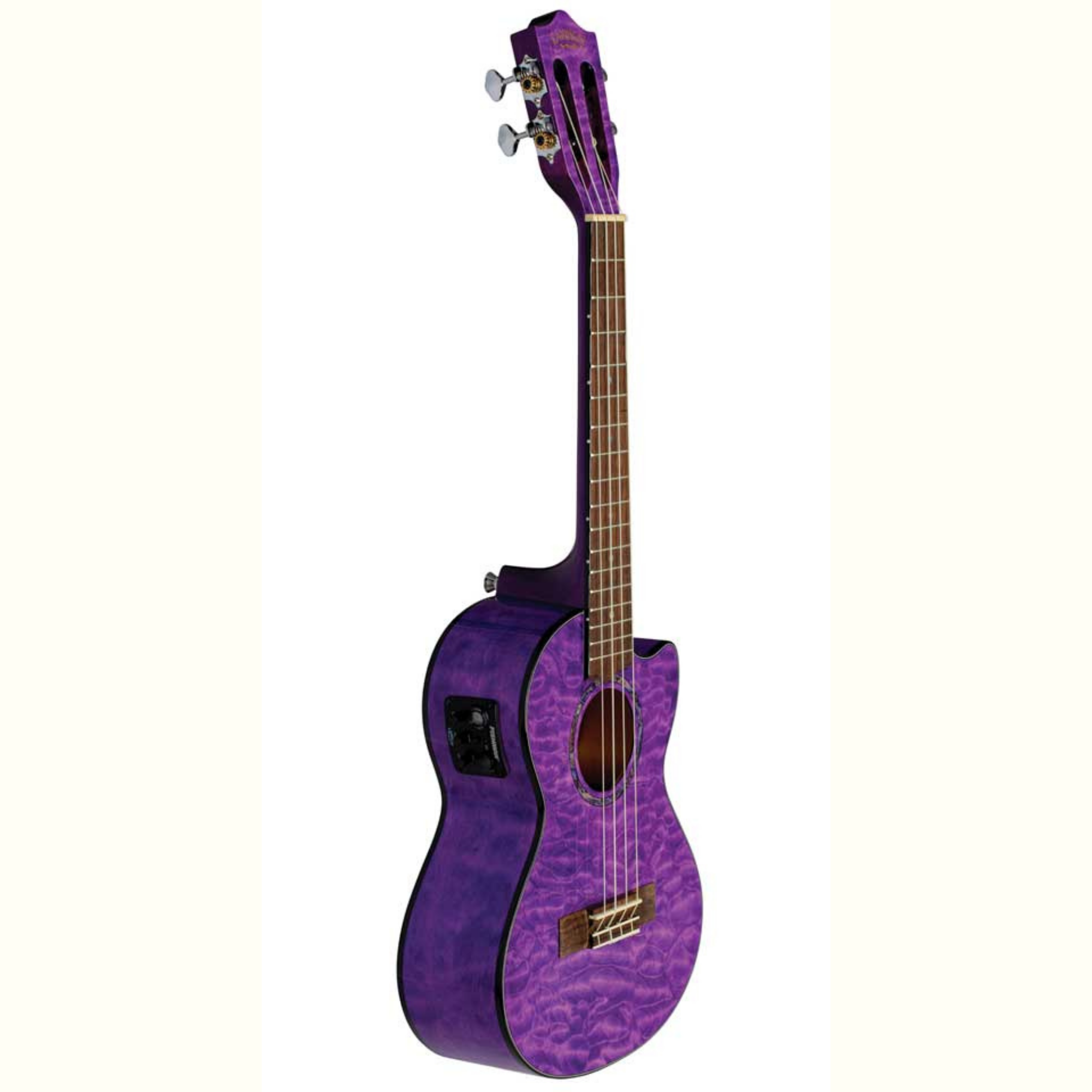 Lanikai Quilted Maple Purple Cutaway Electric Tenor Ukulele - QMPUCET - Palen Music