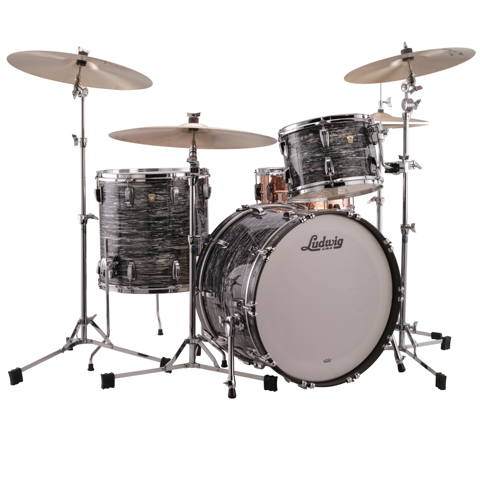 Ludwig 22" Classic Maple Fab 3 Piece Shell Kit (VINTAGE BLACK OYSTER) - Palen Music