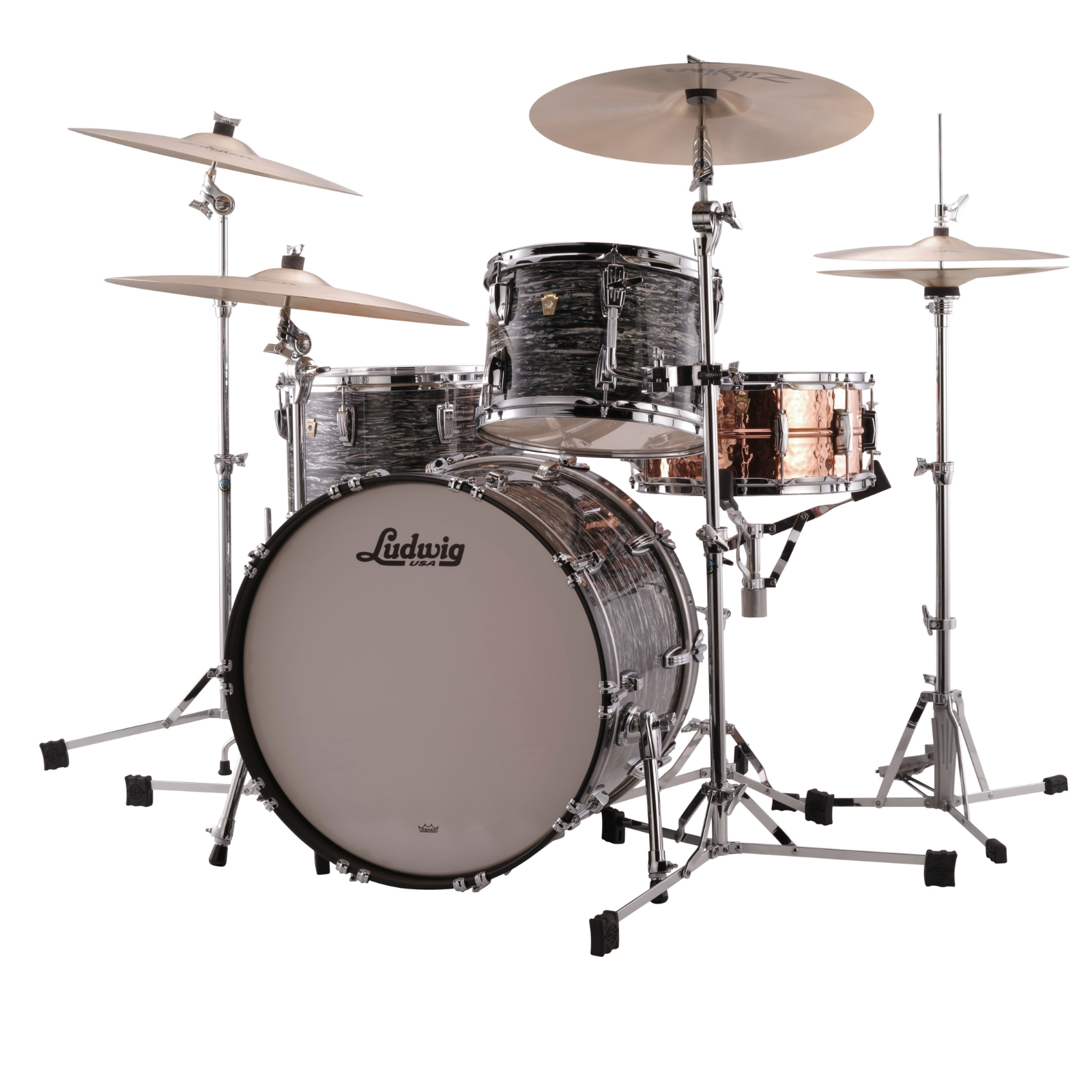 Ludwig 22" Classic Maple Fab 3 Piece Shell Kit (VINTAGE BLACK OYSTER) - Palen Music