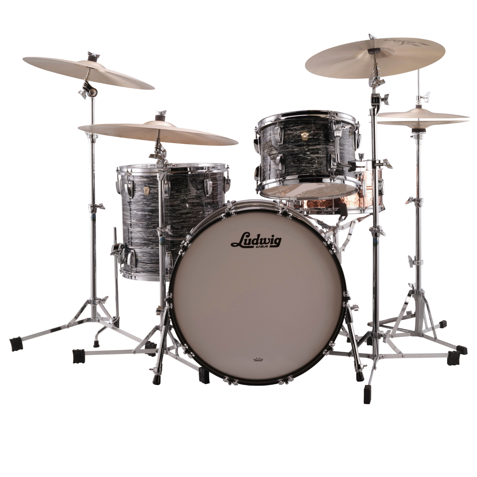 Ludwig 22" Classic Maple Fab 3 Piece Shell Kit (VINTAGE BLACK OYSTER) - Palen Music