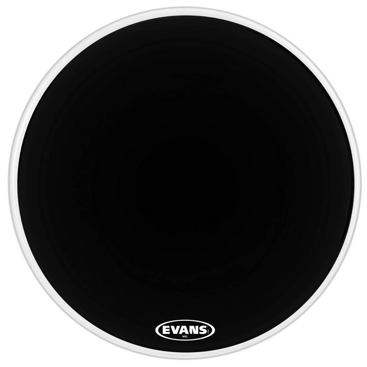 Evans 18" MX2 Black Marching Bass Drum Head - Palen Music