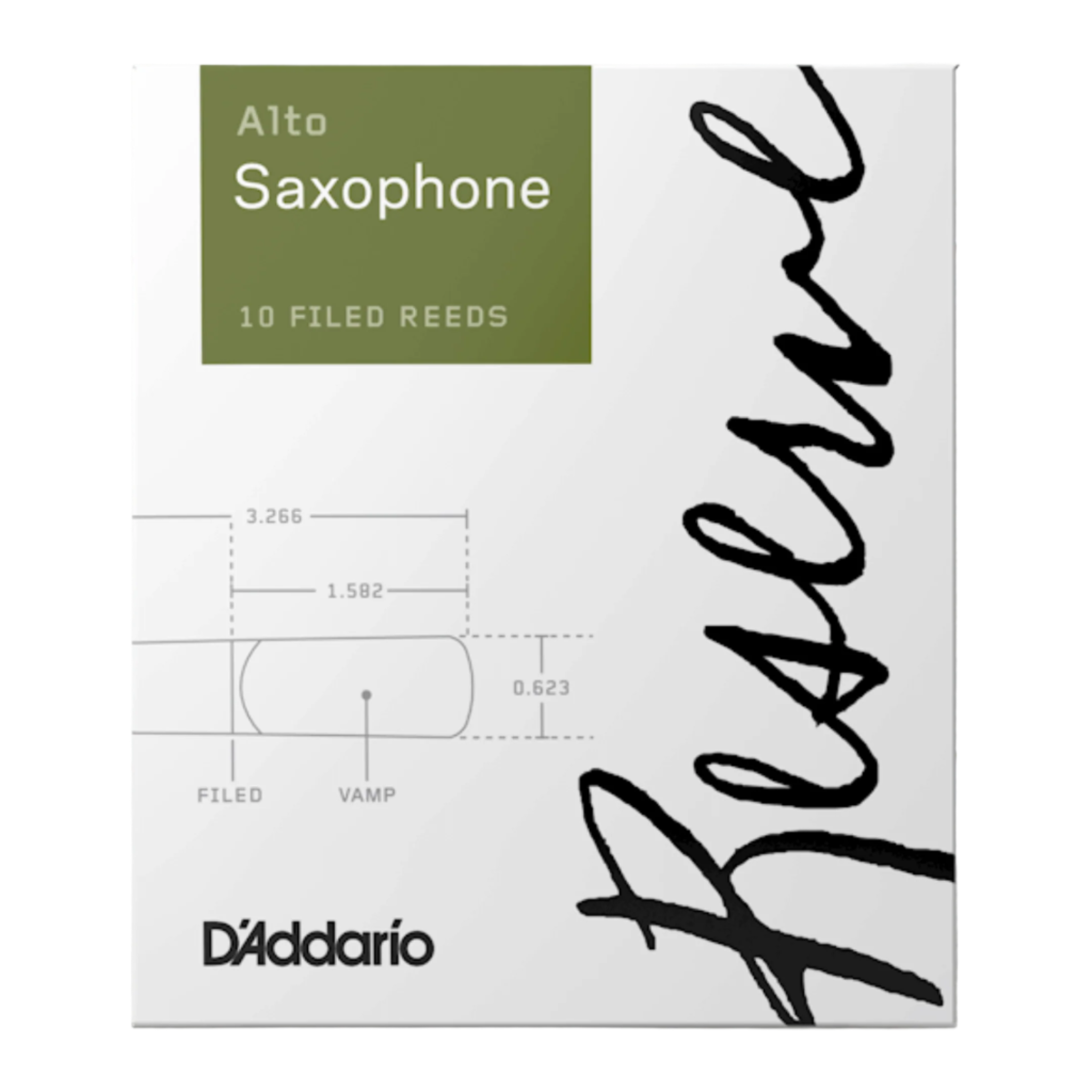 D'Addario Reserve Alto Sax Strength 3.5 - Box of 10 - Palen Music