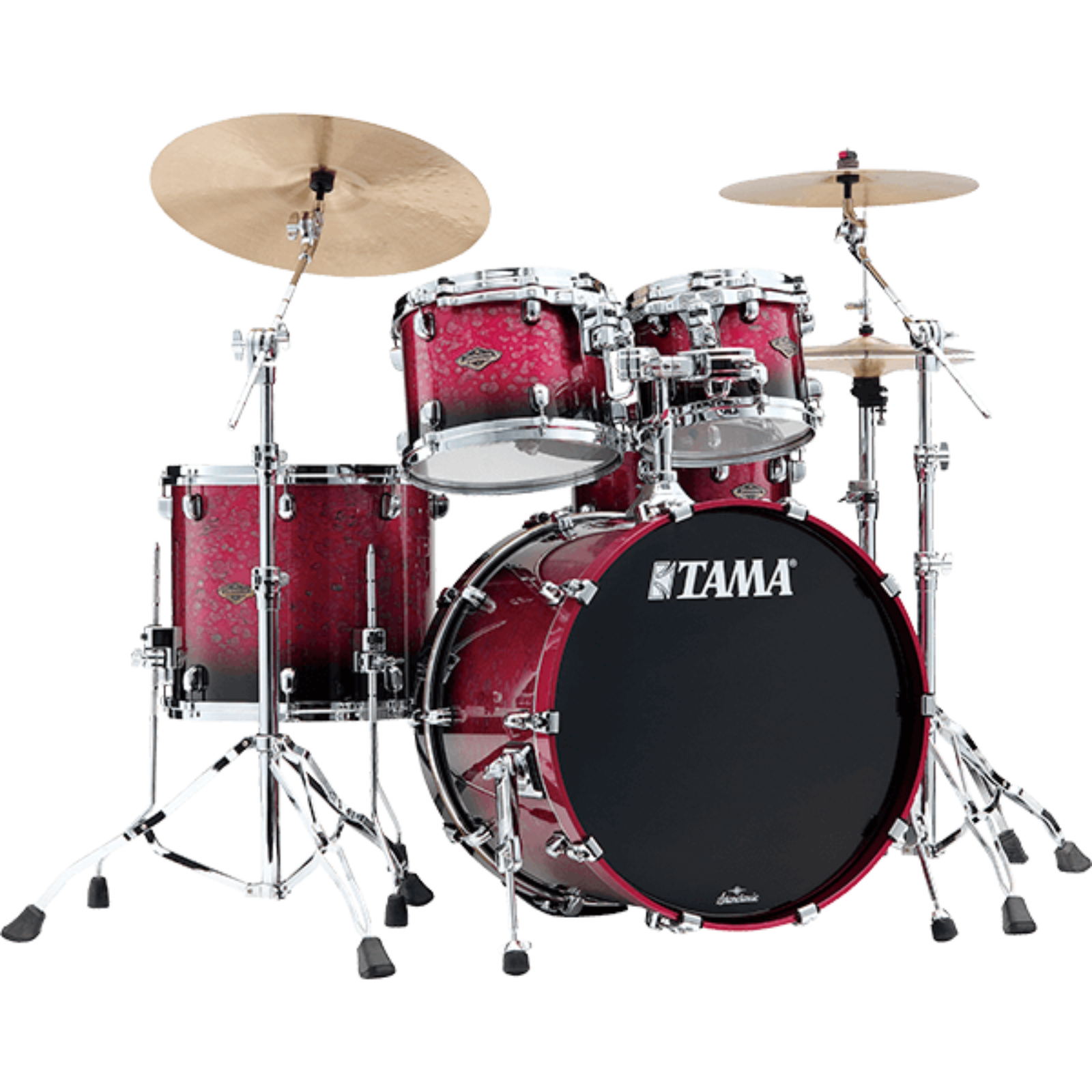 Tama Starclassic Walnut/Birch WBS42S 4-piece Shell Pack (Molten Dark Raspberry Fade) - Palen Music
