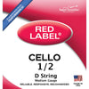 Super Sensitive 6124 Red Label 1/2 Cello D String (Medium Tension) - Palen Music