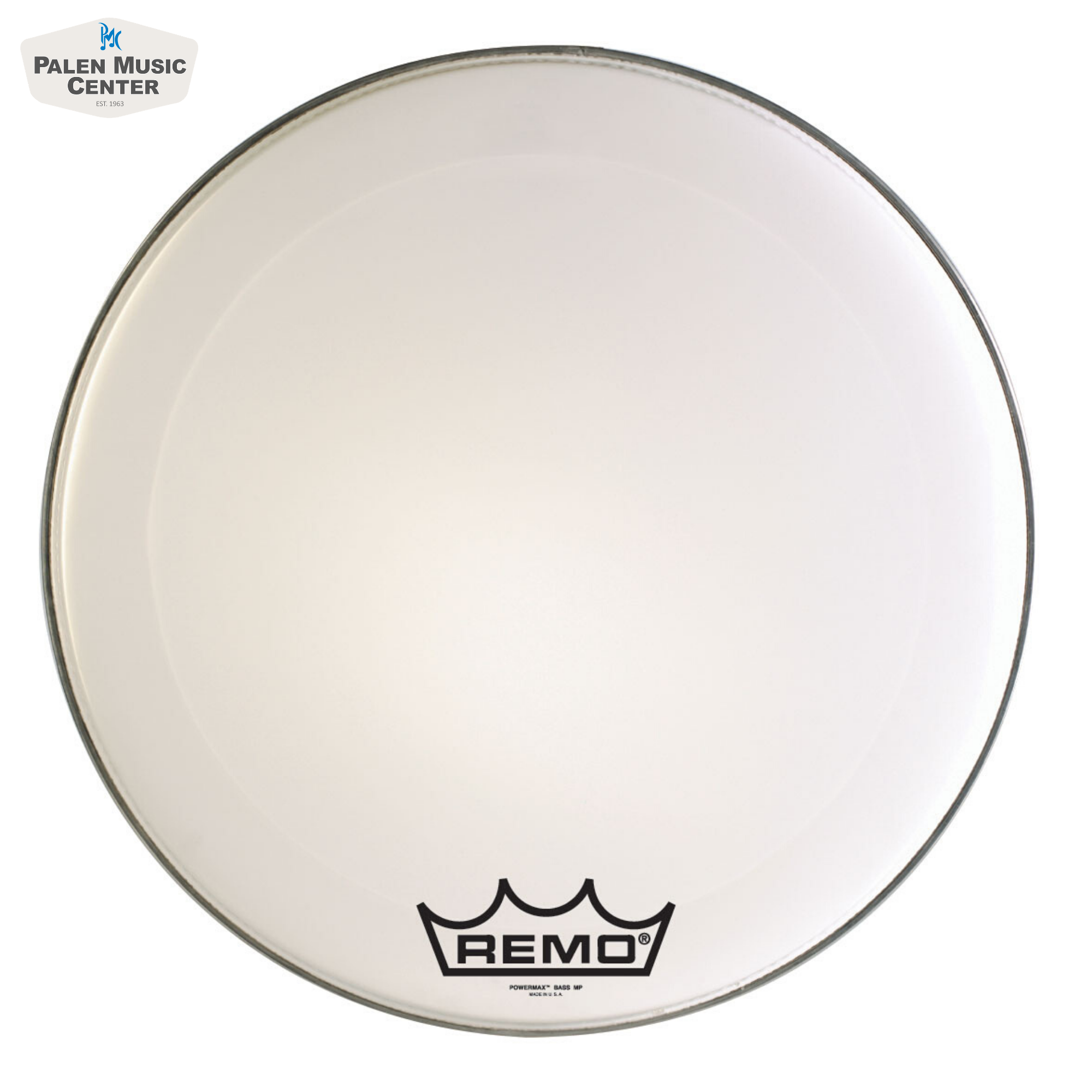 Remo 28" Powermax 2 Ultra White Crimplock Marching Bass Drum Head - Palen Music