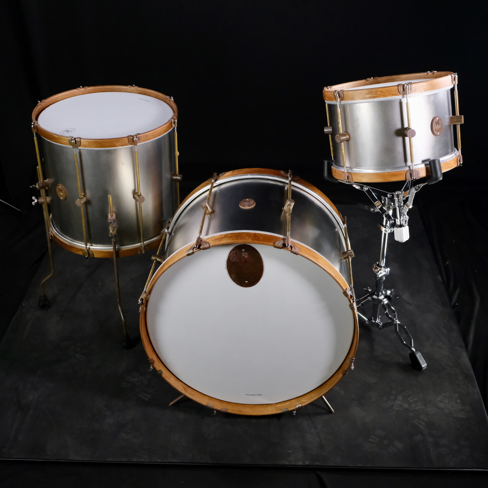 A&F Drum Company Raw Steel 3-Piece Shell Pack - Palen Music