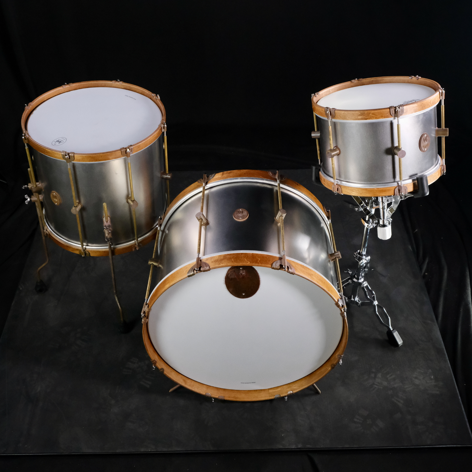 A&F Drum Company Raw Steel 3-Piece Shell Pack - Palen Music