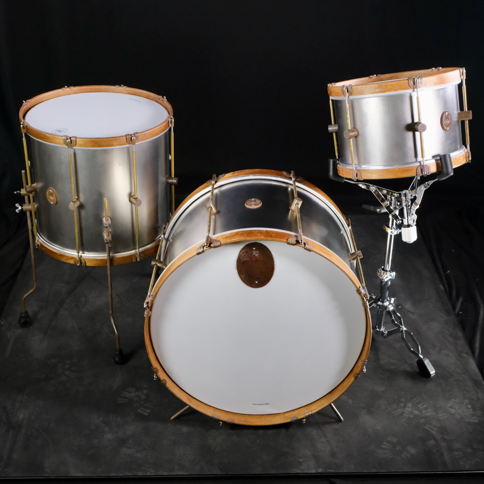 A&F Drum Company Raw Steel 3-Piece Shell Pack - Palen Music