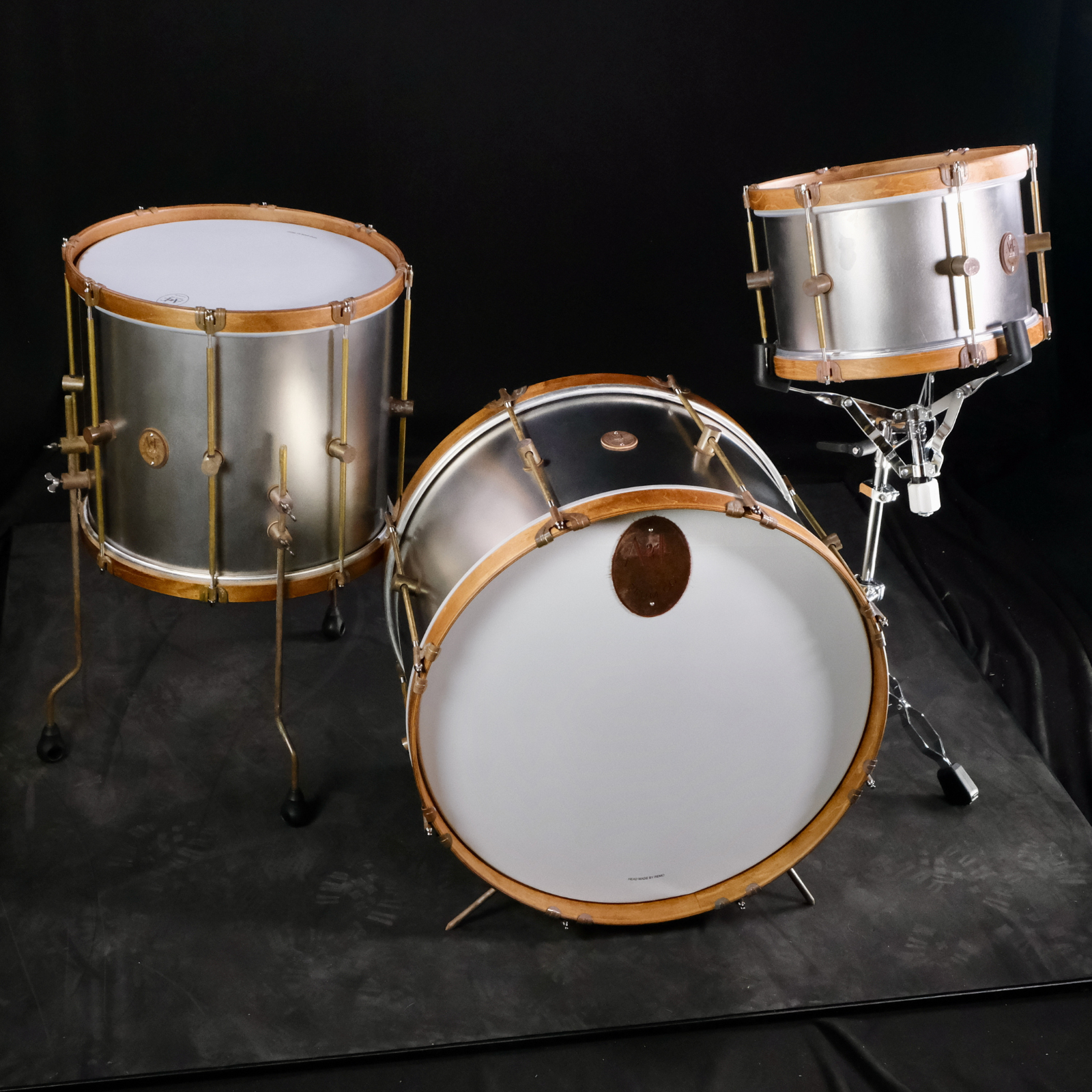 A&F Drum Company Raw Steel 3-Piece Shell Pack - Palen Music