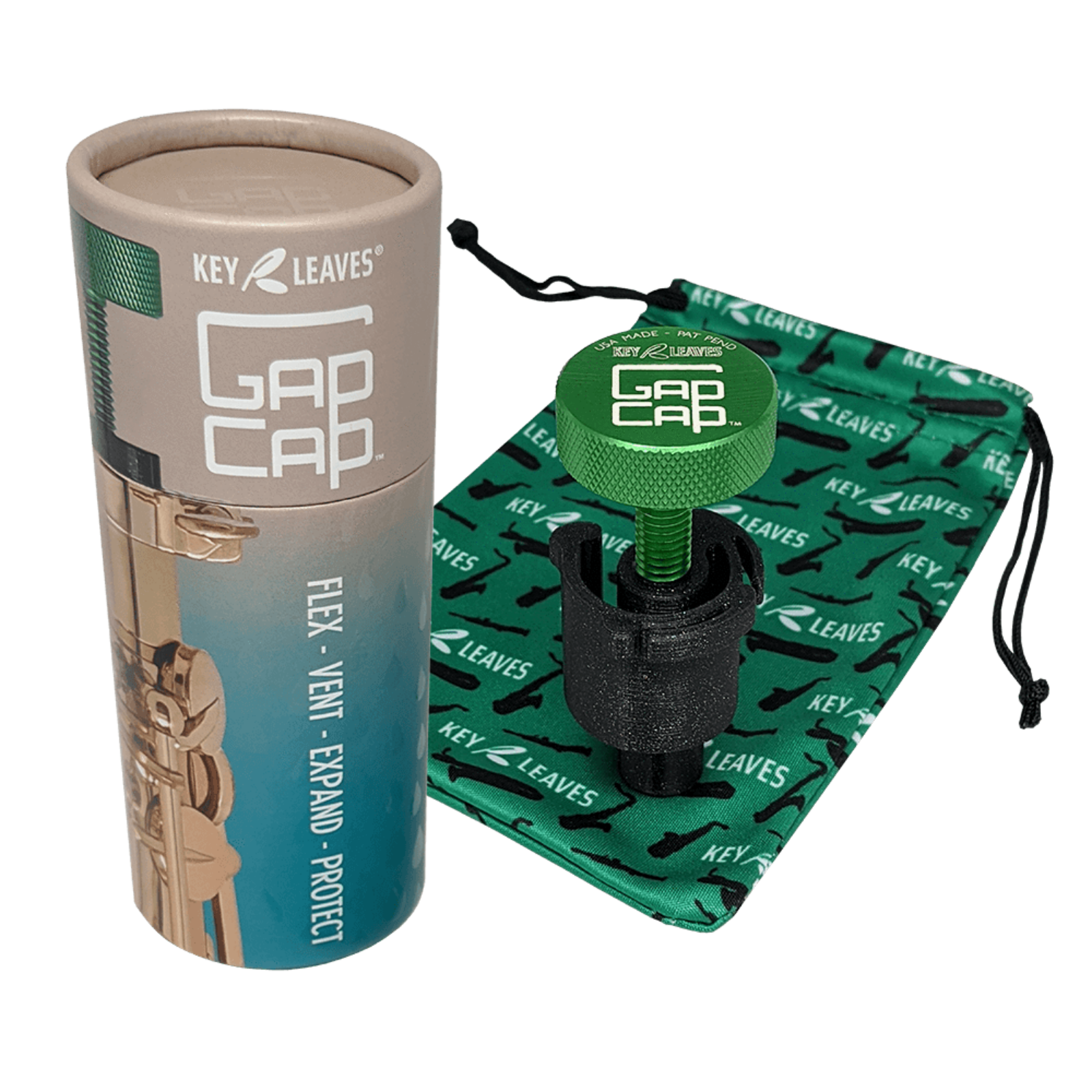 Key Leaves GapCap Tenor Saxophone End Cap - GCTS (Green) - Palen Music