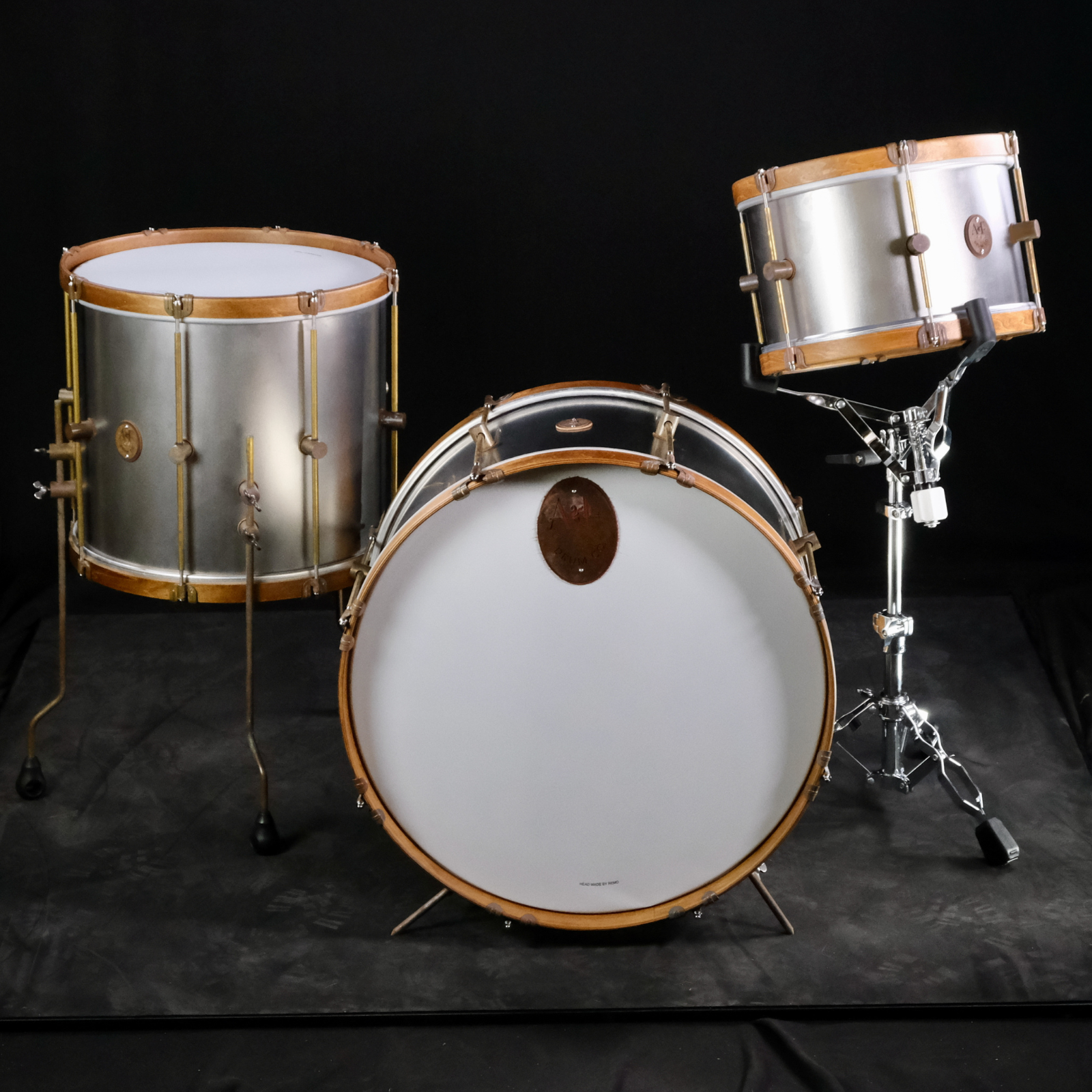A&F Drum Company Raw Steel 3-Piece Shell Pack - Palen Music
