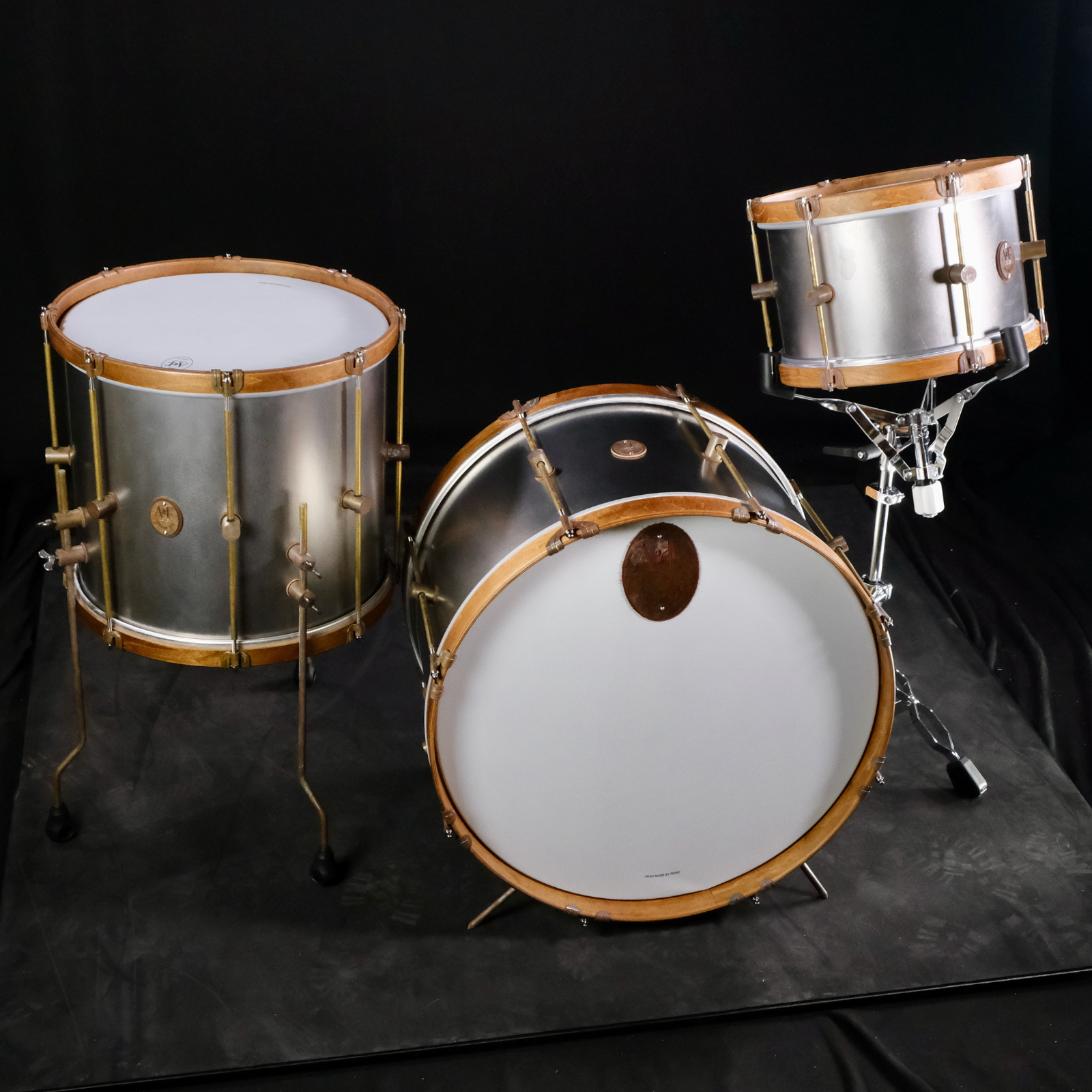 A&F Drum Company Raw Steel 3-Piece Shell Pack - Palen Music