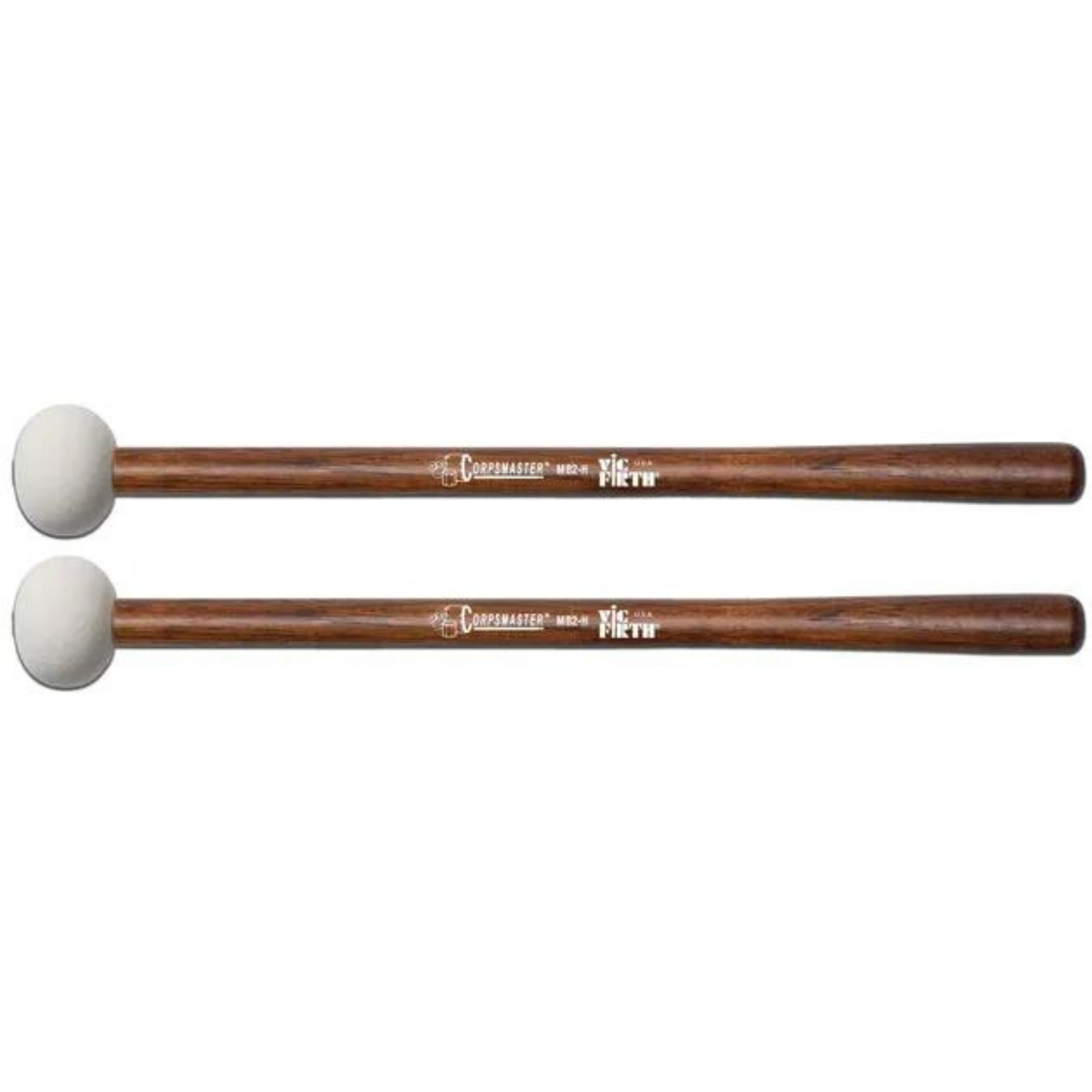 Vic Firth MB2H Corpsmaster Medium Head - Hard Felt Bass Drum Mallets - Palen Music