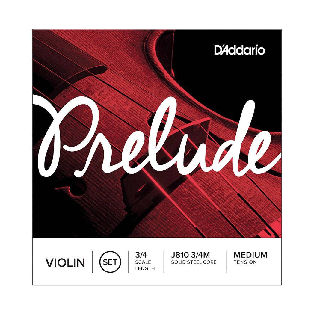 D'Addario Prelude Violin String Set - 3/4 Scale, Medium Tension - Palen Music