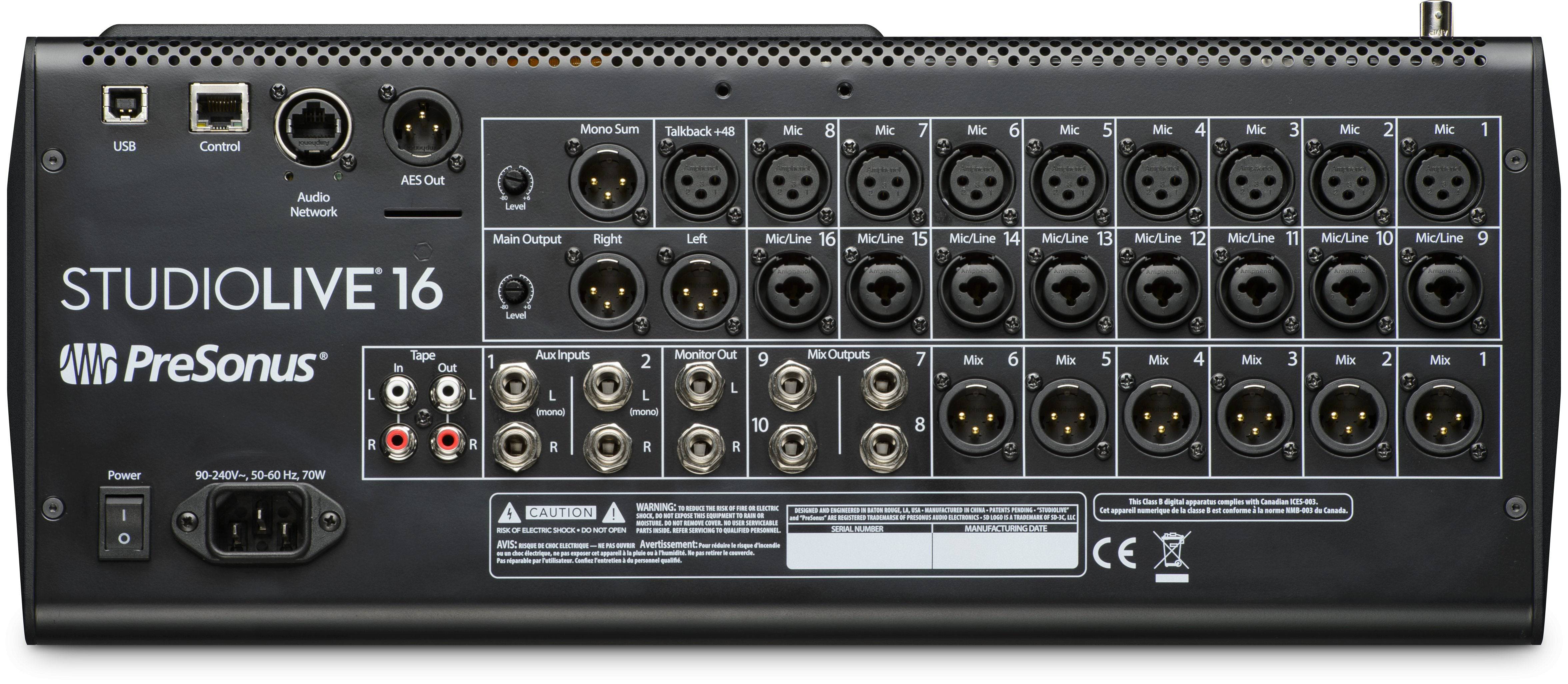 Presonus StudioLive 16 Series III 24 Input (16 XLR) Digital Console w QMIX Monitoring from IOS - Palen Music