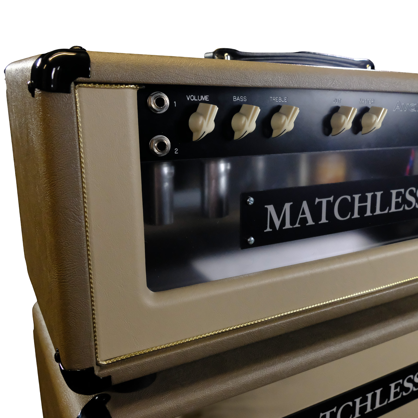 Matchless Avalon 30 Plexi Head Amp and 1x12 Cabinet - Cappuccino, Elk Beige Front, Gold Grill