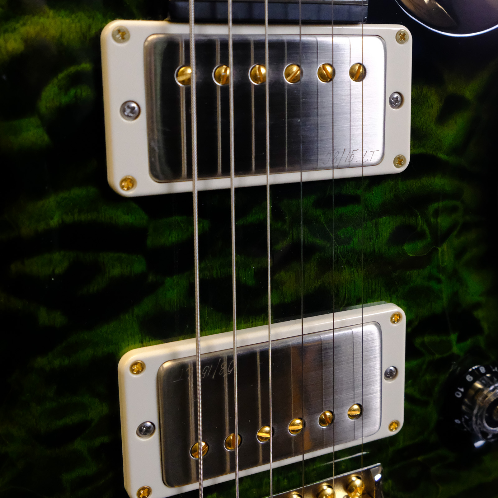 PRS Wood Library Custom 24 Quilt Electric Guitar - Jade/Charcoal Burst