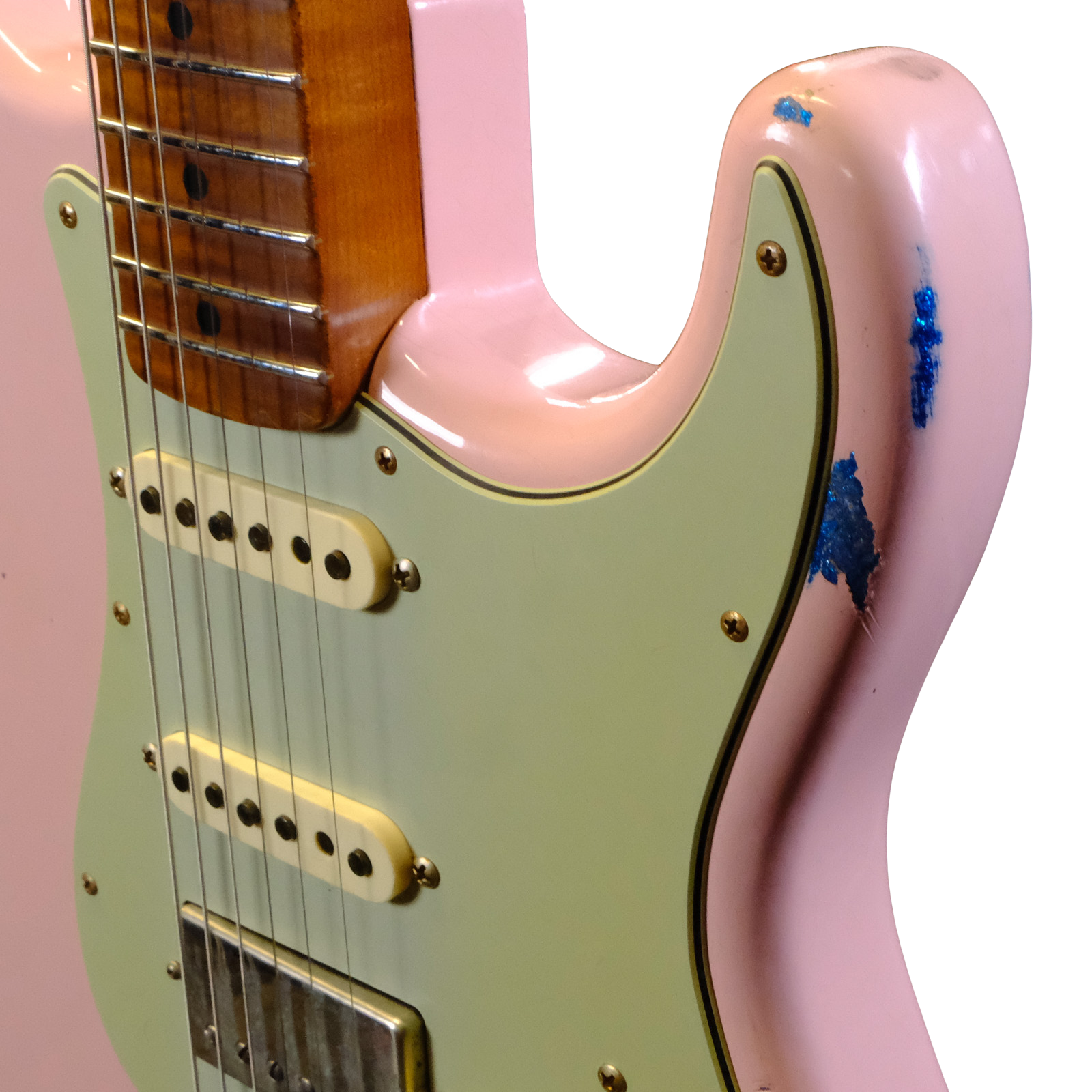 Fender Custom Shop '60 Strat Relic HSS - Shell Pink over Blue Sparkle