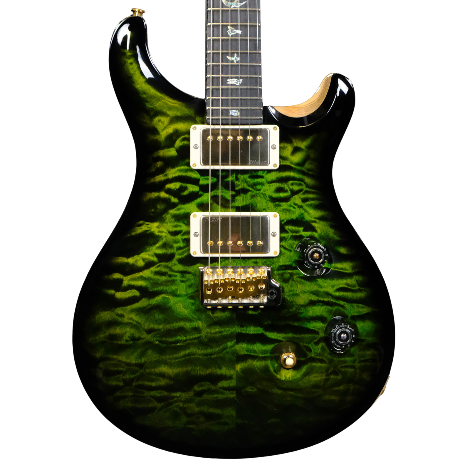 PRS Wood Library Custom 24 Quilt Electric Guitar - Jade/Charcoal Burst
