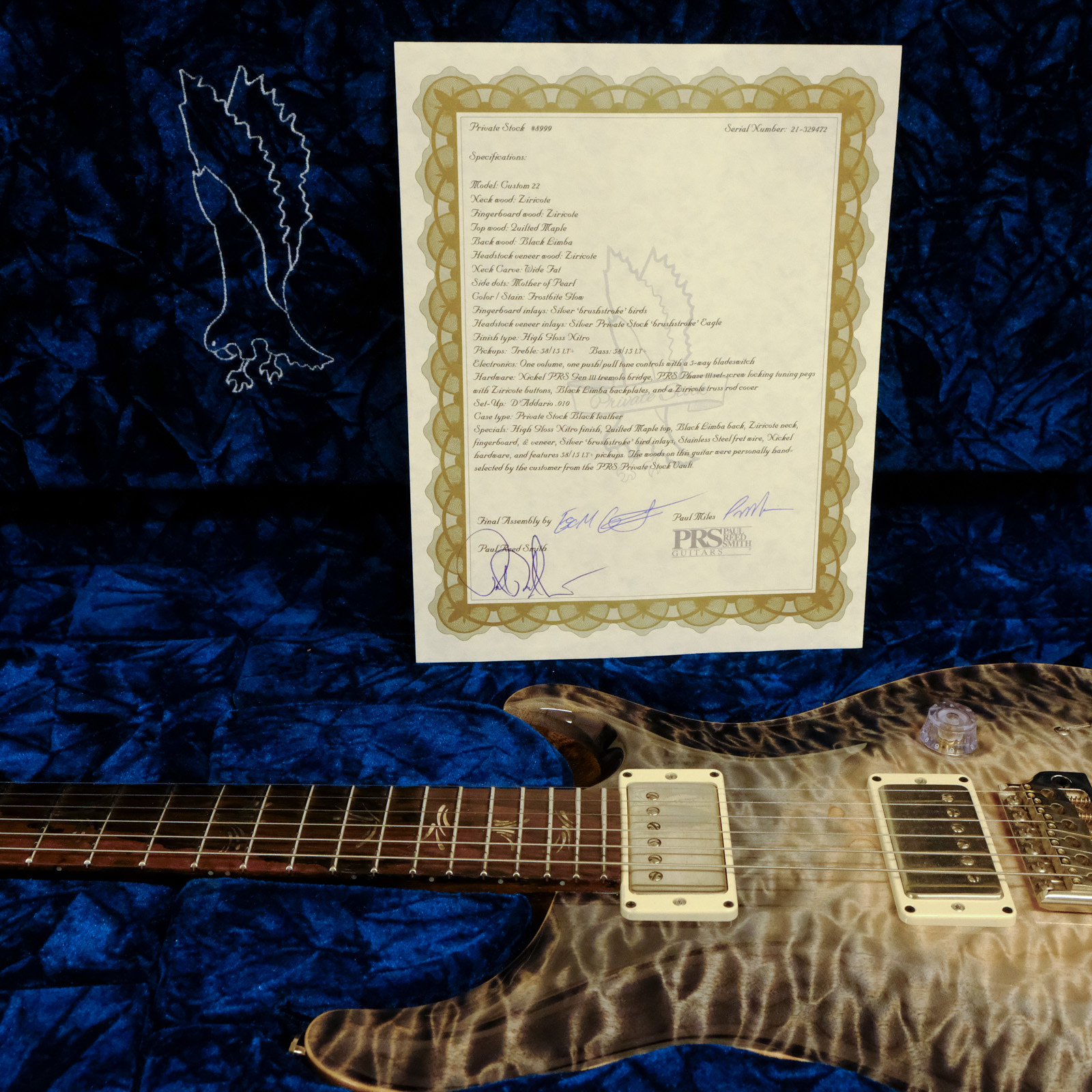 Used PRS Private Stock Custom 22 #8999 - Frostbite Glow