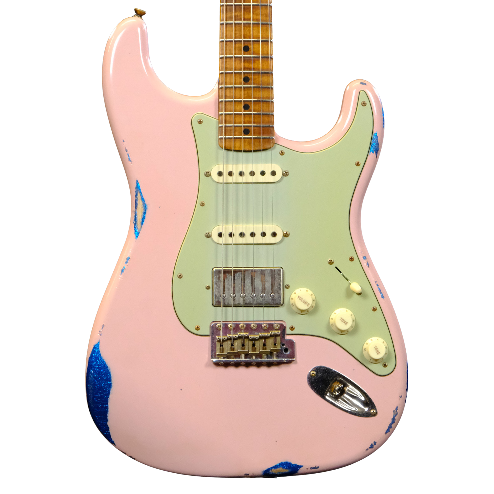 Fender Custom Shop '60 Strat Relic HSS - Shell Pink over Blue Sparkle