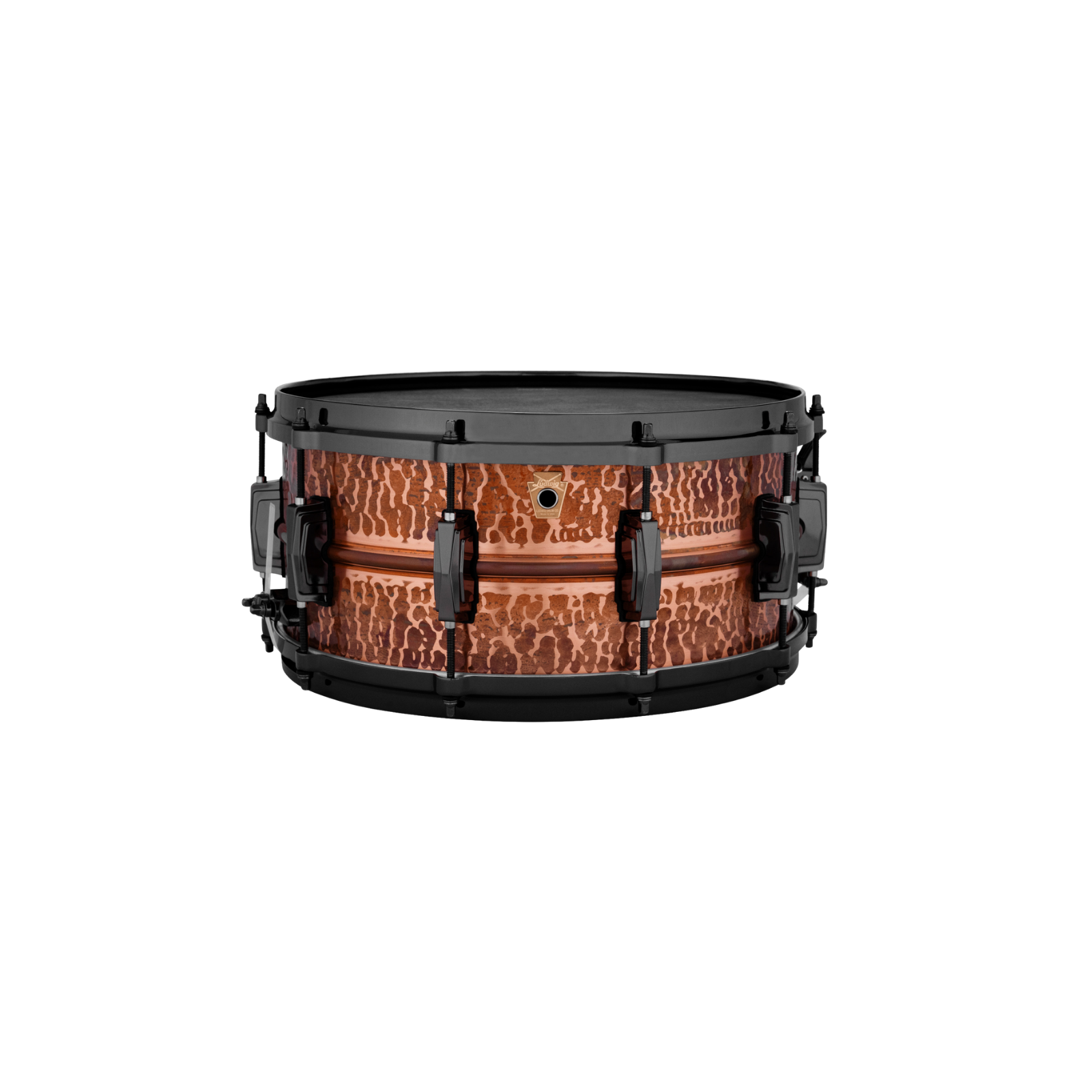***PREORDER*** Ludwig Hammered Raw Polished Copper Phonic Snare Drum - Black Nickel Hardware ***PREORDER***
