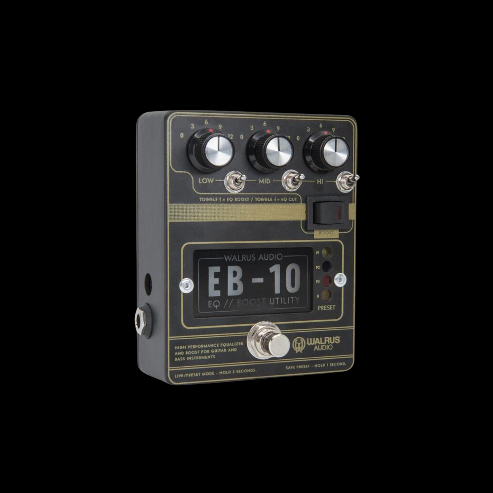 Walrus Audio EB-10 Preamp/EQ/Boost Pedal - Black - Palen Music