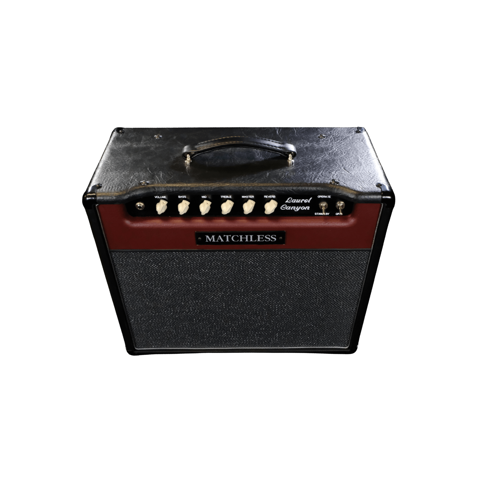 Matchless Laurel Canyon Reverb - Black with Dark Brown and Silver Grill-clothe