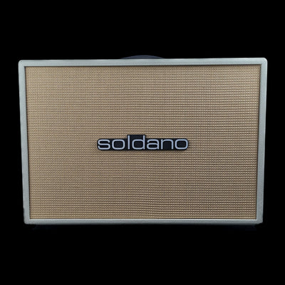 Soldano 2x12 Straight Custom Cab w/Celestion G12H30 Speakers Cabinets - Ivory Tolex, Cane Grill - Palen Music