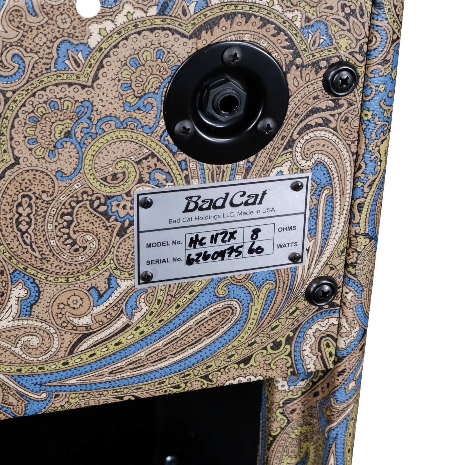Bad Cat Mod Shop Hot Cat 50 Head and 1x12 Extension Cabinet - Custom Blue and Brown Paisley