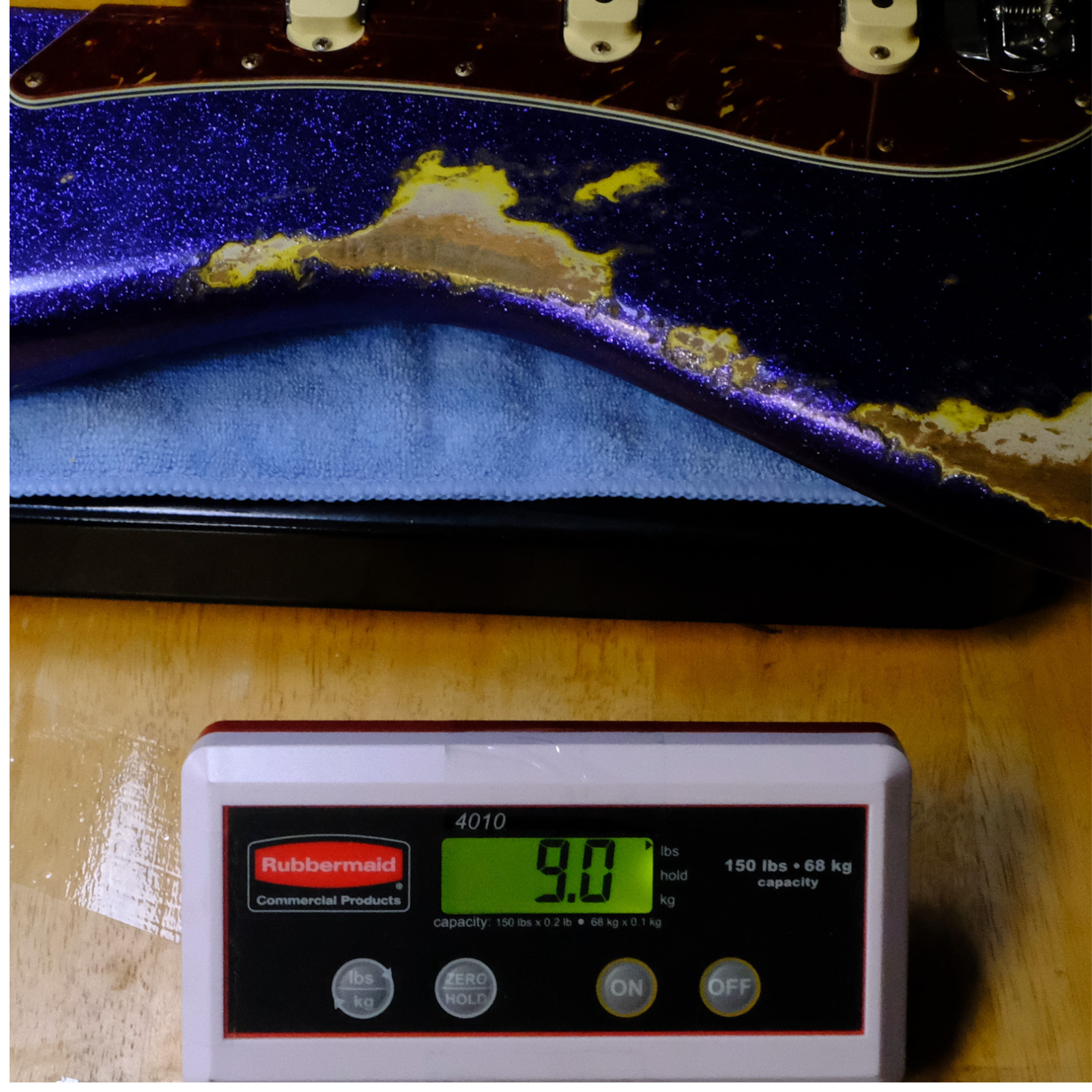 Fender Custom Shop Bass VI Journeyman Relic - Purple Sparkle over Graffiti Yellow