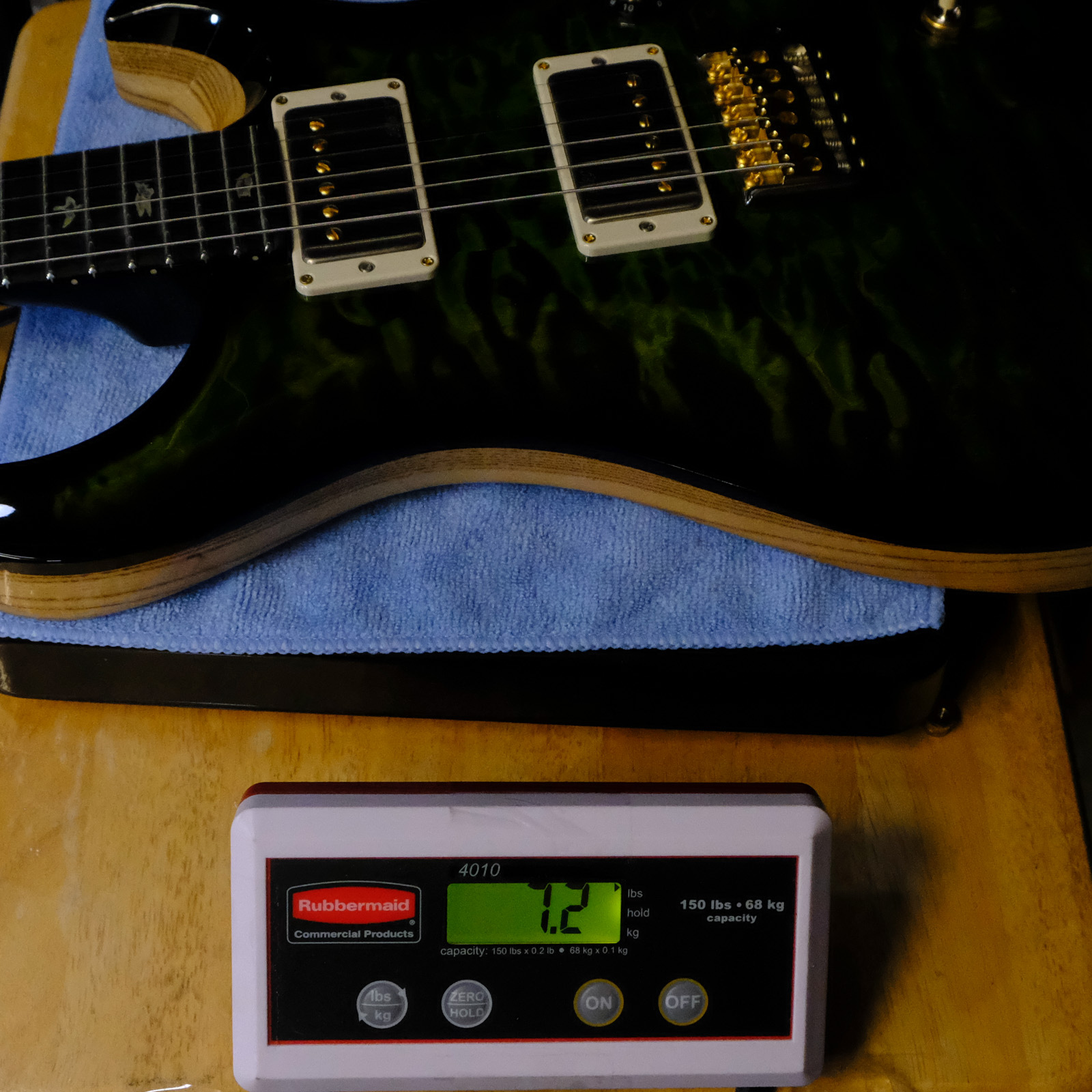 PRS Wood Library Custom 24 Quilt Electric Guitar - Jade/Charcoal Burst