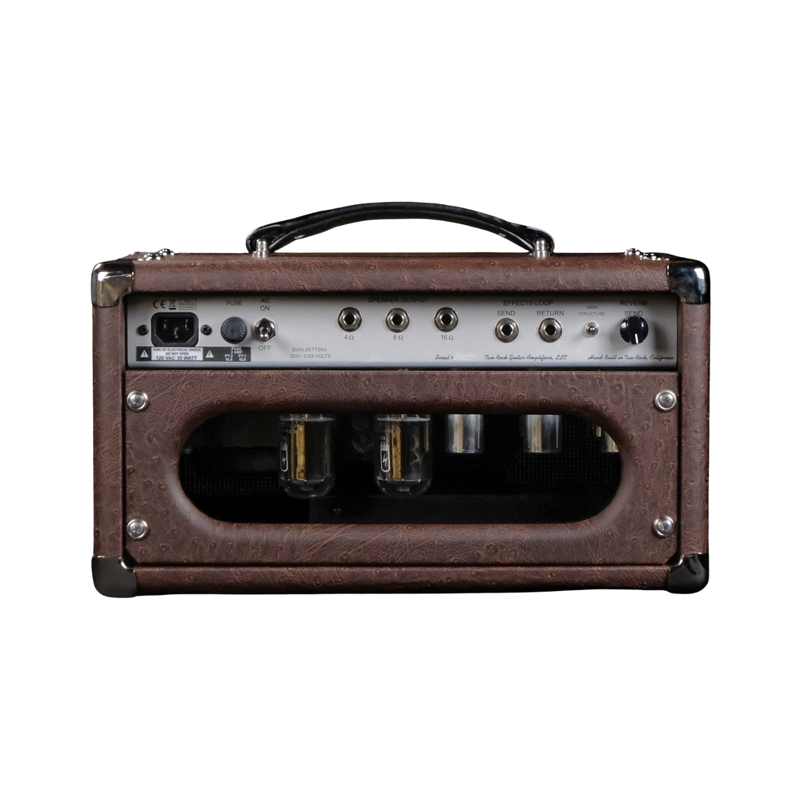 Two-Rock Studio Signature 35-watt Head Amp - Brown Ostrich, Black Matrix with Silver Face