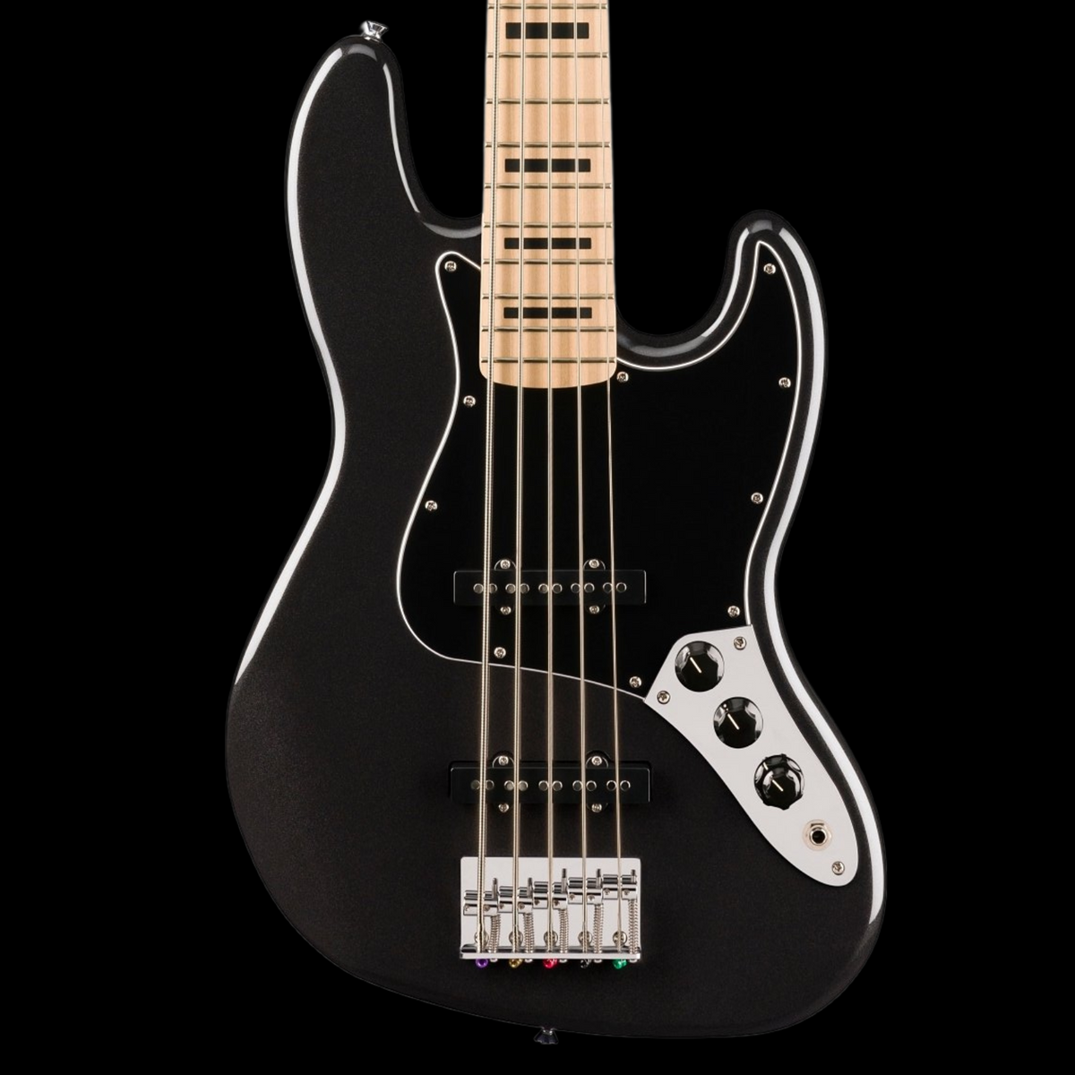 Squier Affinity Series Active Jazz Bass V - Black Metallic, Maple Fing