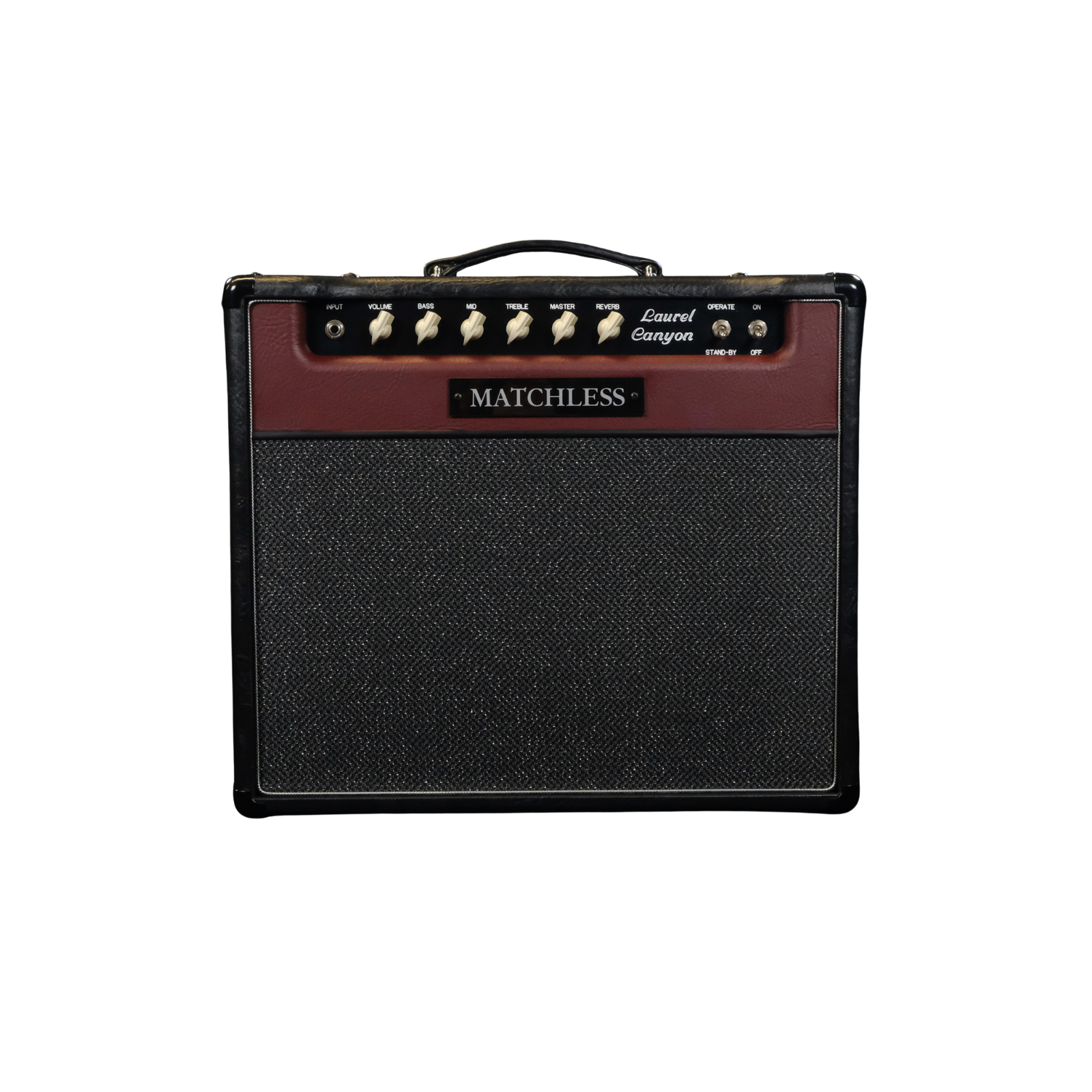Matchless Laurel Canyon Reverb - Black with Dark Brown and Silver Grill-clothe