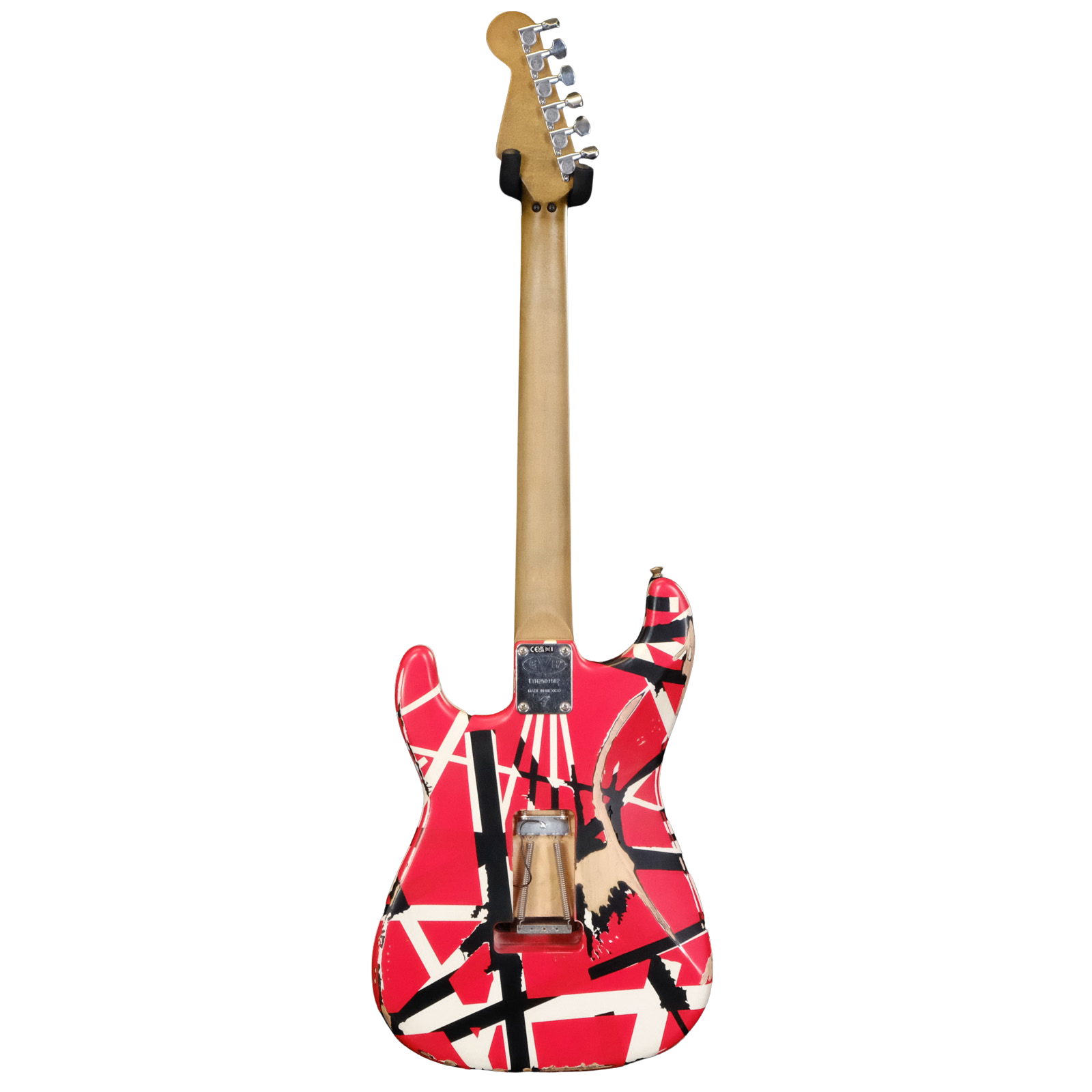 EVH Striped Series Frankie - Red with Black and White Stripes Relic