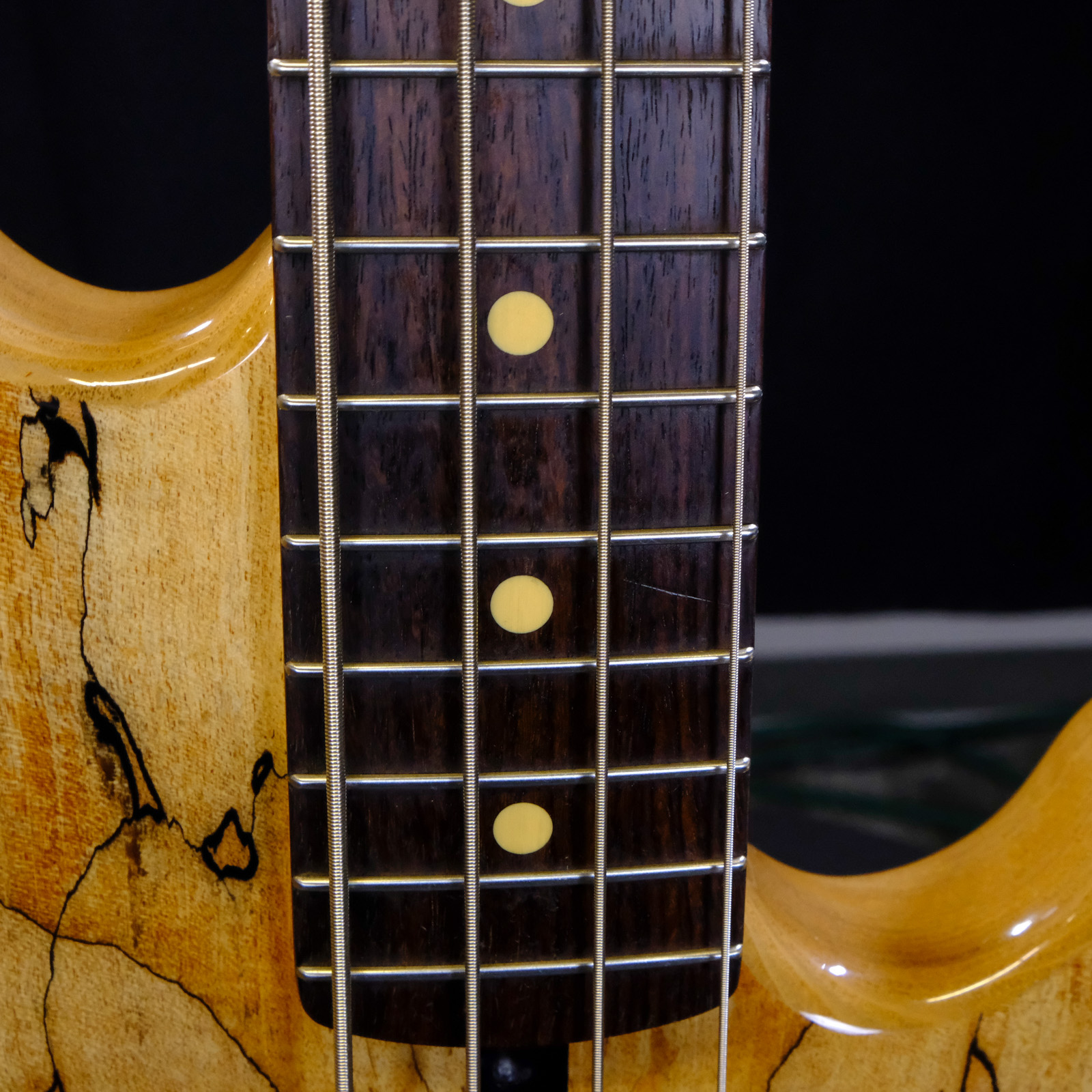 Used Lakland Skyline 44-01 Deluxe Bass Guitar - Spalted Maple with Black Hardware