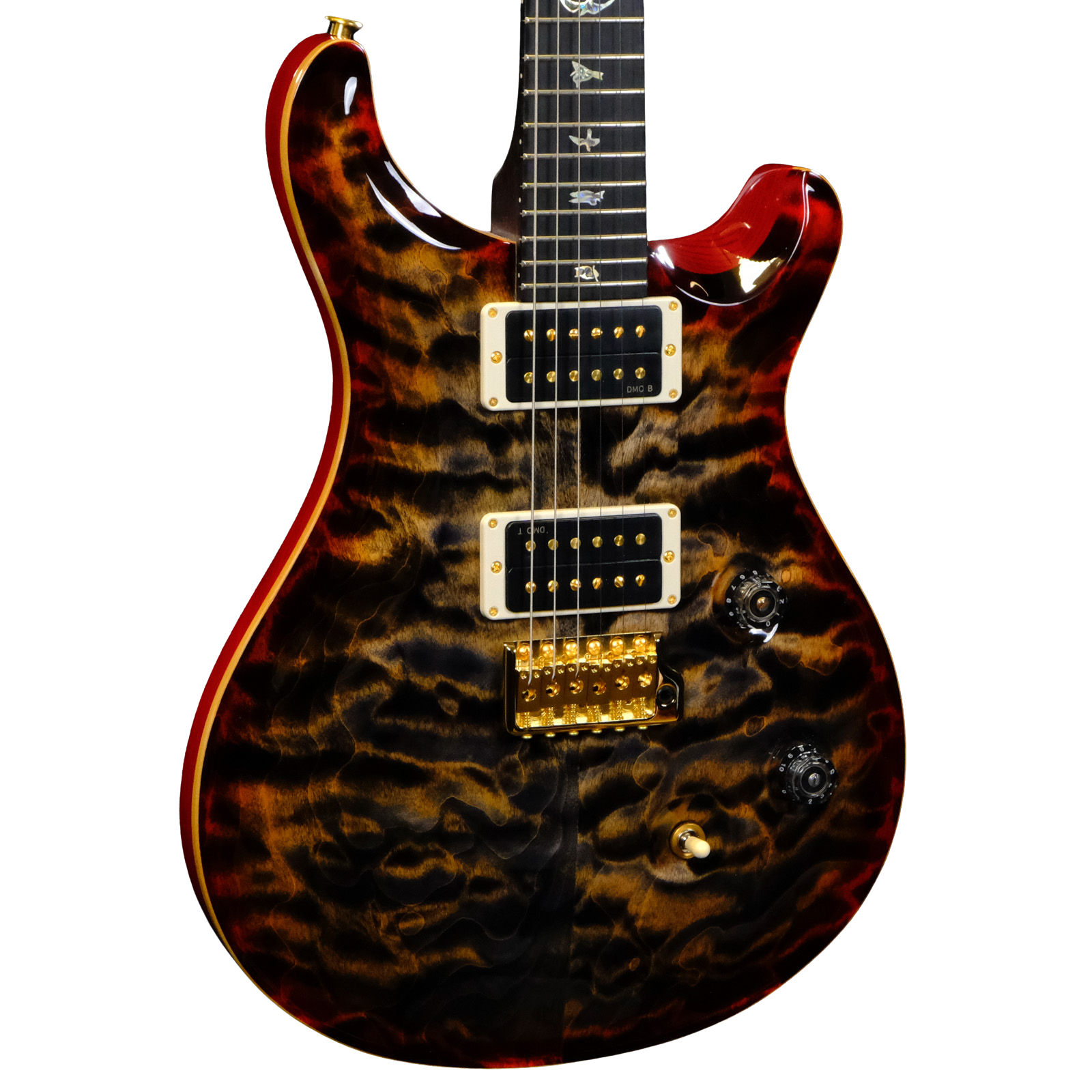 PRS Wood Library Custom 24 10-Top Quilted Maple -  Charcoal Cherry Burst