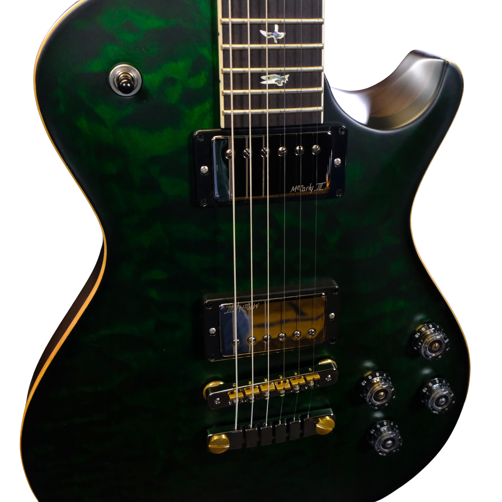 PRS Wood Library McCarty 594 Singlecut Quilted Maple - Emerald with Light Charcoal Back