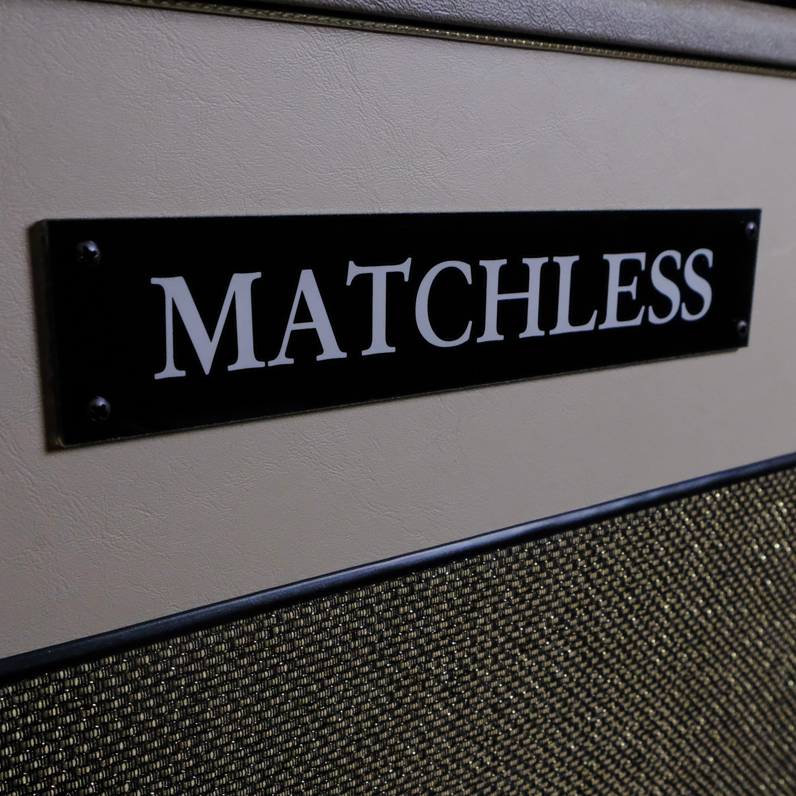 Matchless Avalon 30 Plexi Head Amp and 1x12 Cabinet - Cappuccino, Elk Beige Front, Gold Grill